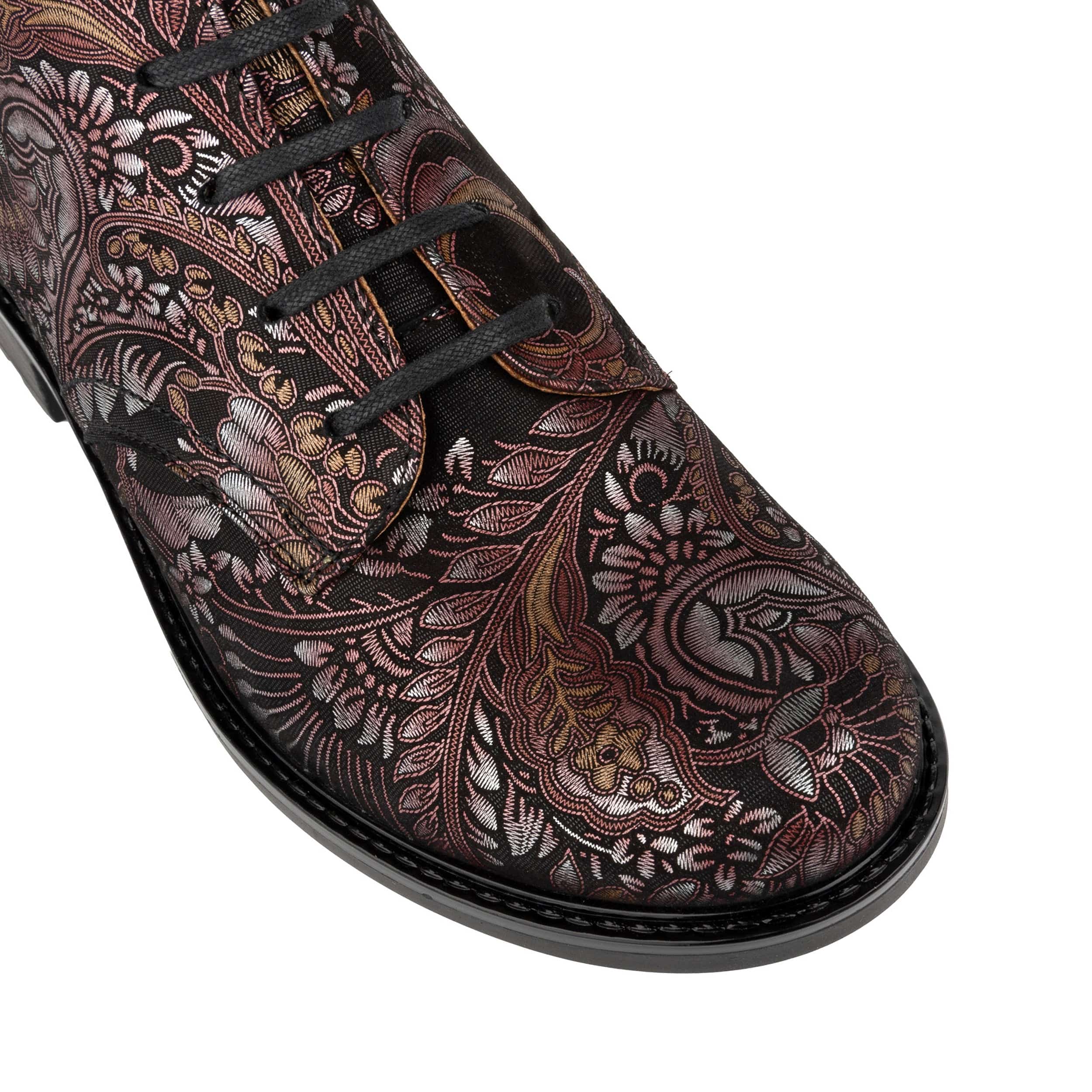 Laviva Mid - Black & Gold & Burgundy - Women's rmid-height leather wide fitted ankle boot - Image 7