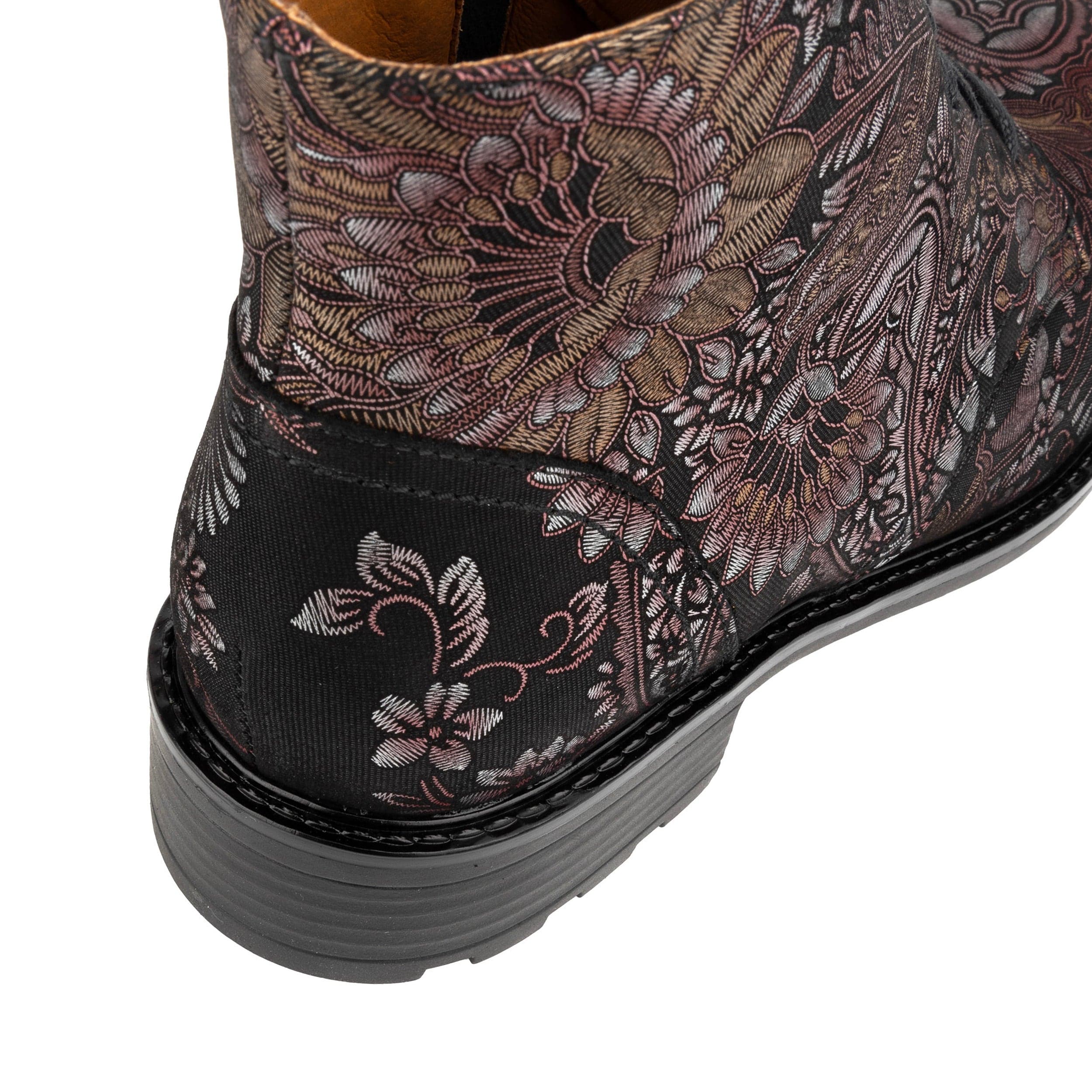 Laviva Mid - Black & Gold & Burgundy - Women's rmid-height leather wide fitted ankle boot - Image 8