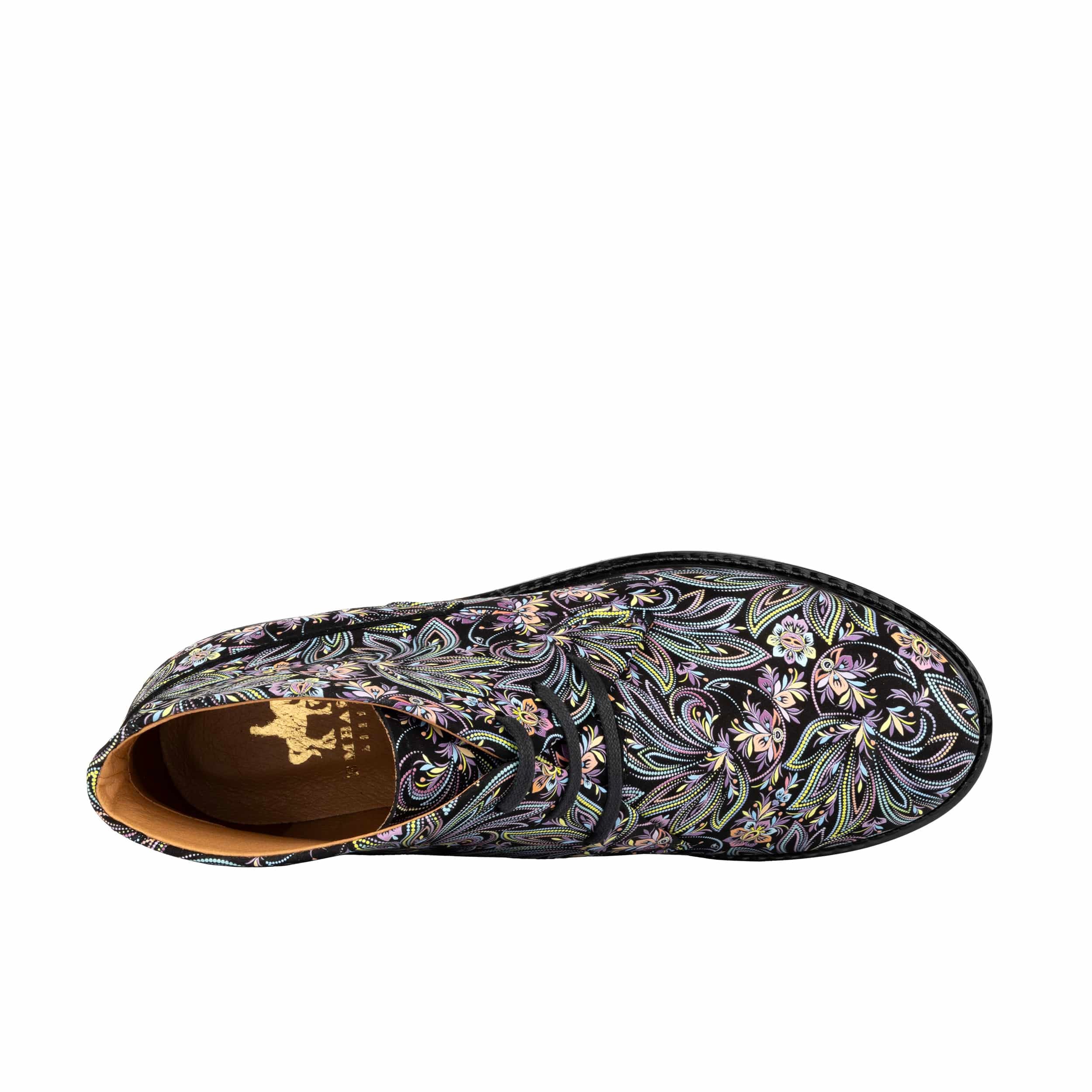 Laviva - Dark Floral - Women's Leather Round Toe Ankle Boot - Image 6