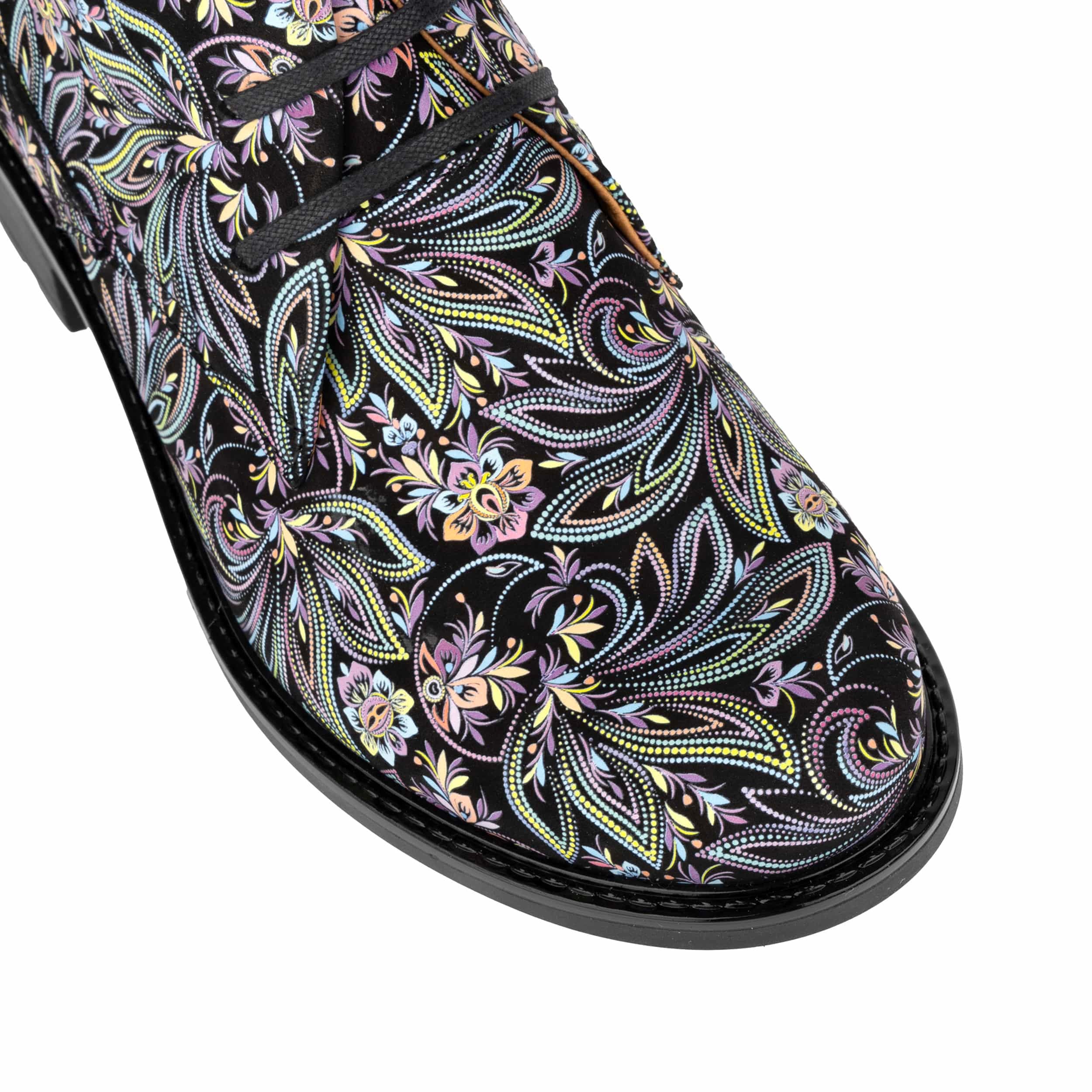 Laviva - Dark Floral - Women's Leather Round Toe Ankle Boot - Image 7