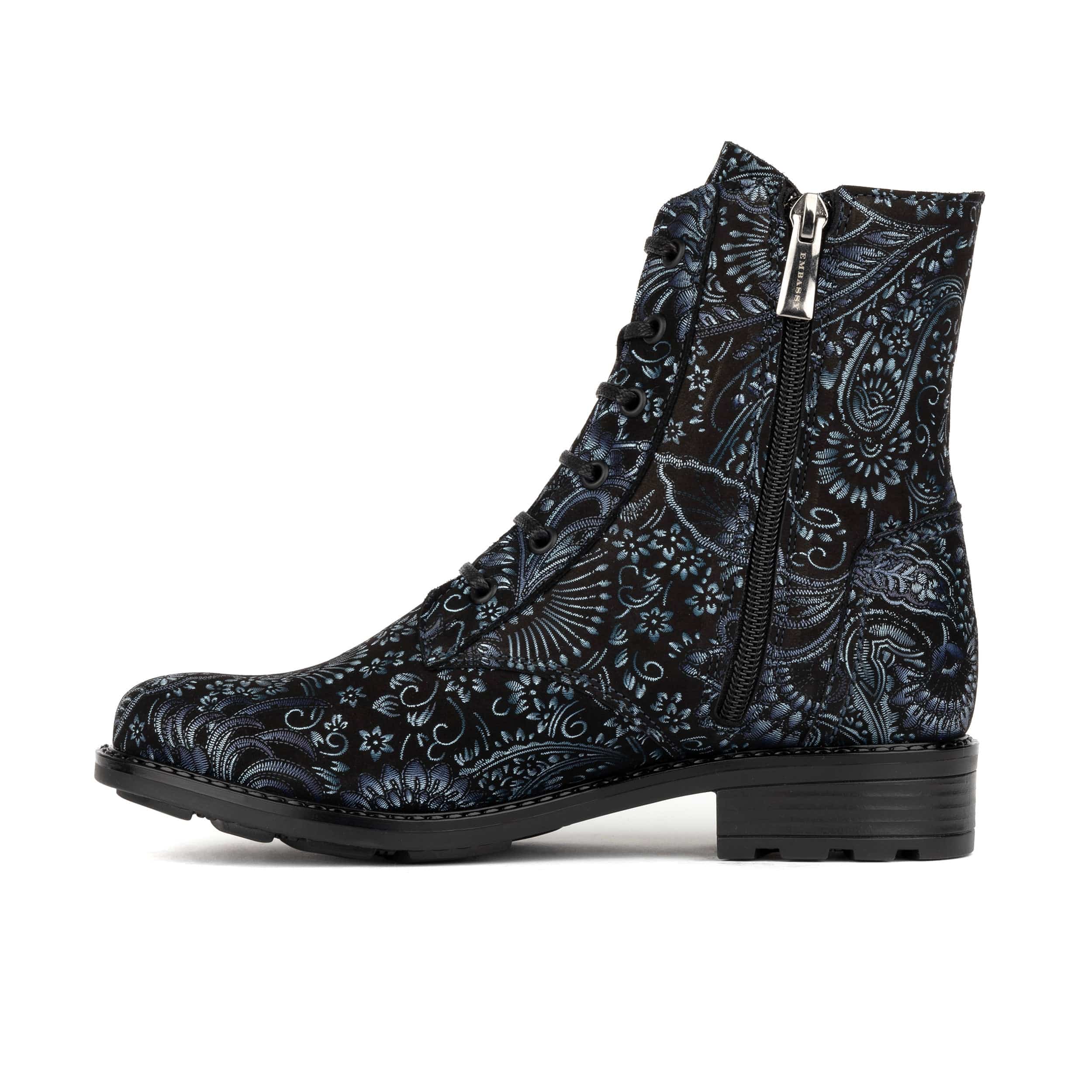 Laviva High - Black & Blue - Women's leather-lined wide fit high ankle boot - Image 3