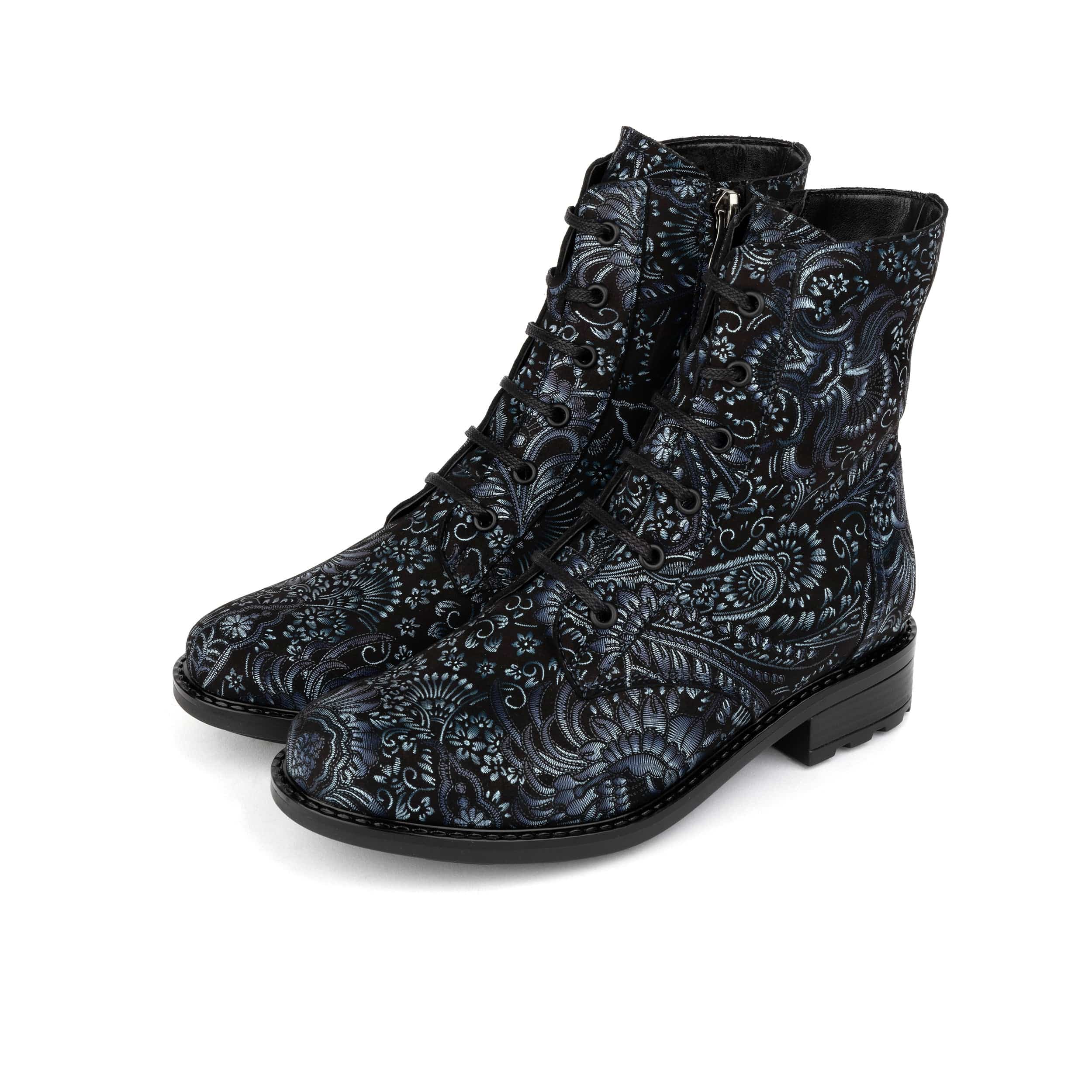 Laviva High - Black & Blue - Women's leather-lined wide fit high ankle boot - Image 8