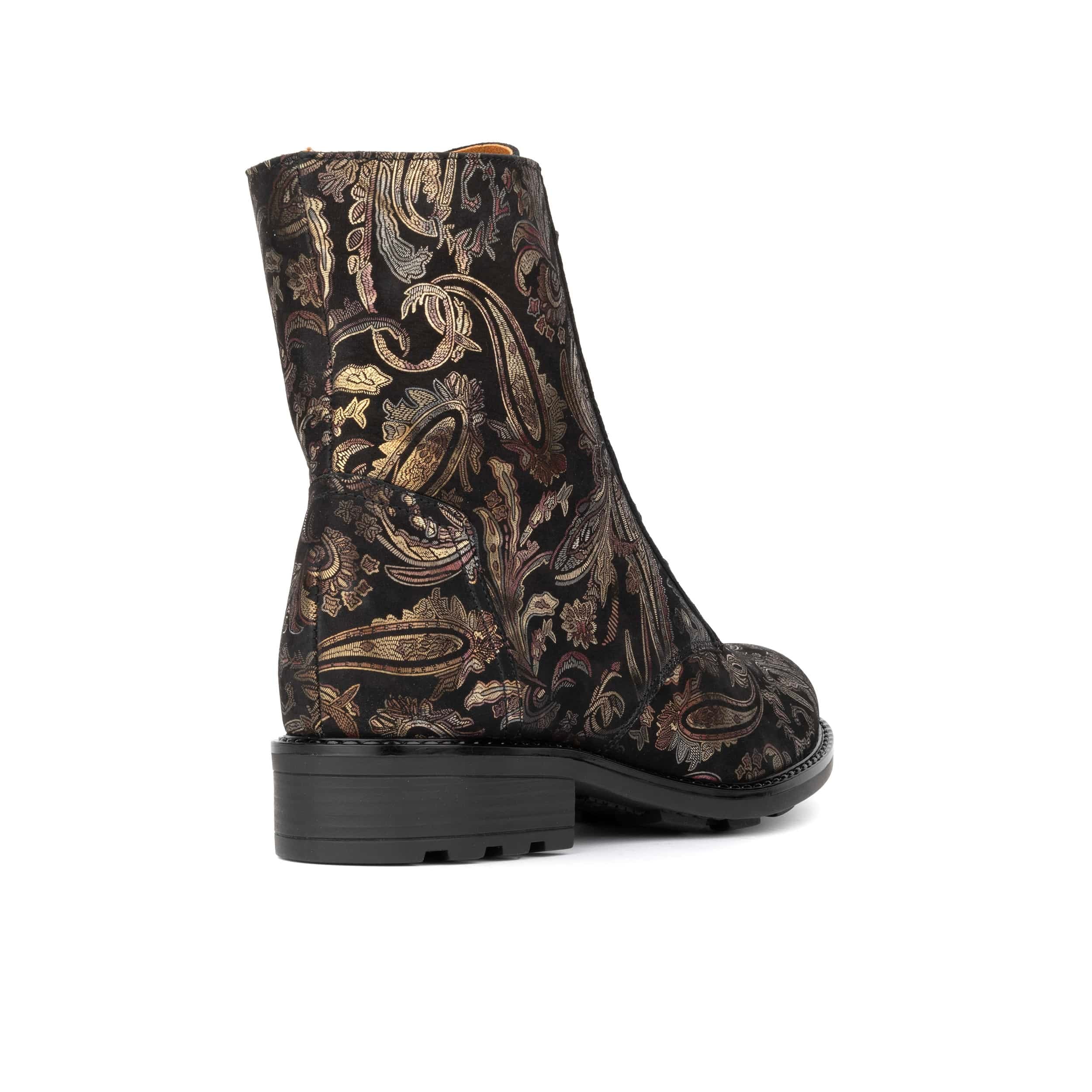 Laviva High - Black & Gold & Burgundy - Women's leather wide-fit high ankle boot - Image 4