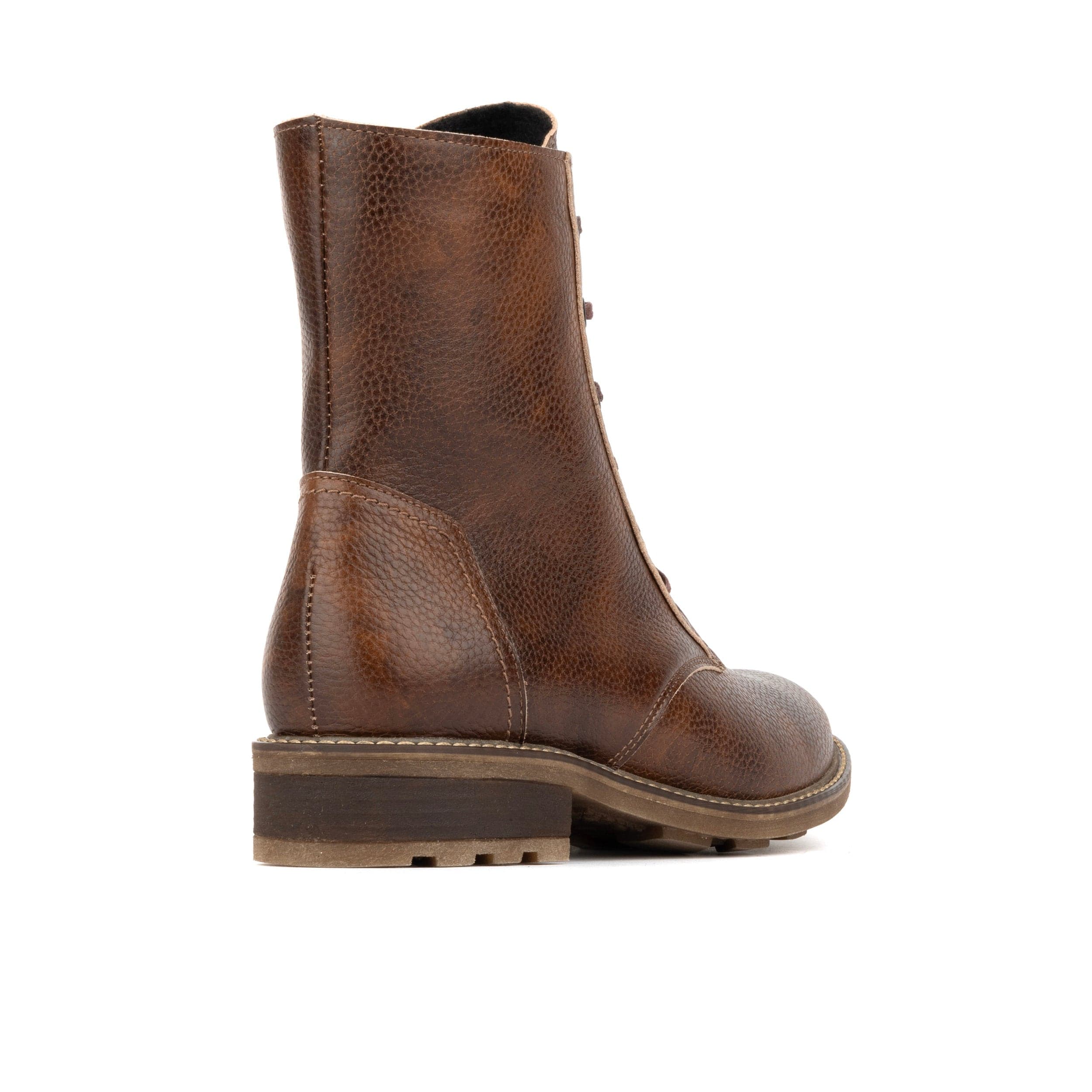 Laviva High - Wool Brown - Women's wide fitted leather higher ankle boot wool lined - Image 4