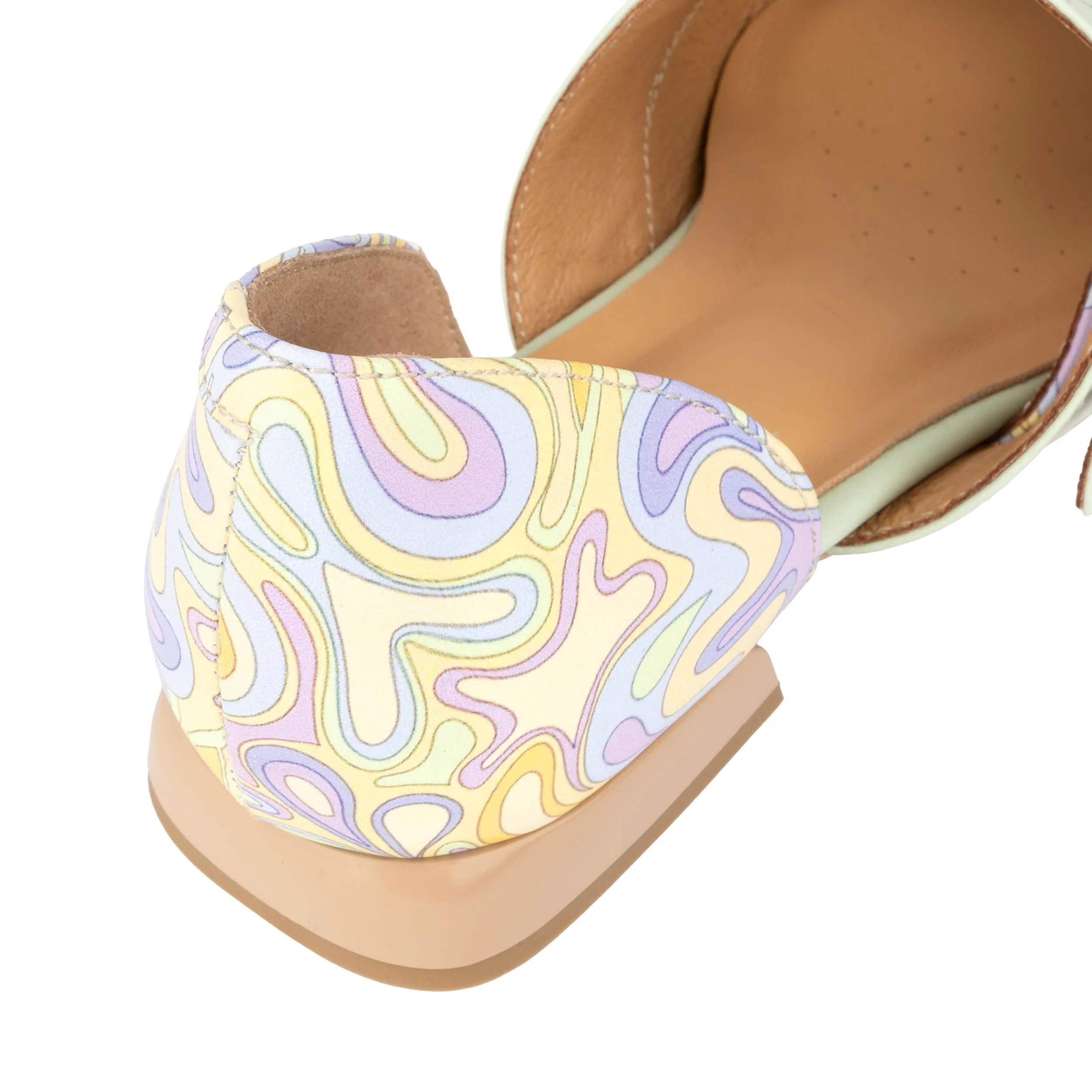 Lush - Pastel Mint Multi - Women's leather pointed ballet pump with buckle strap - Image 9