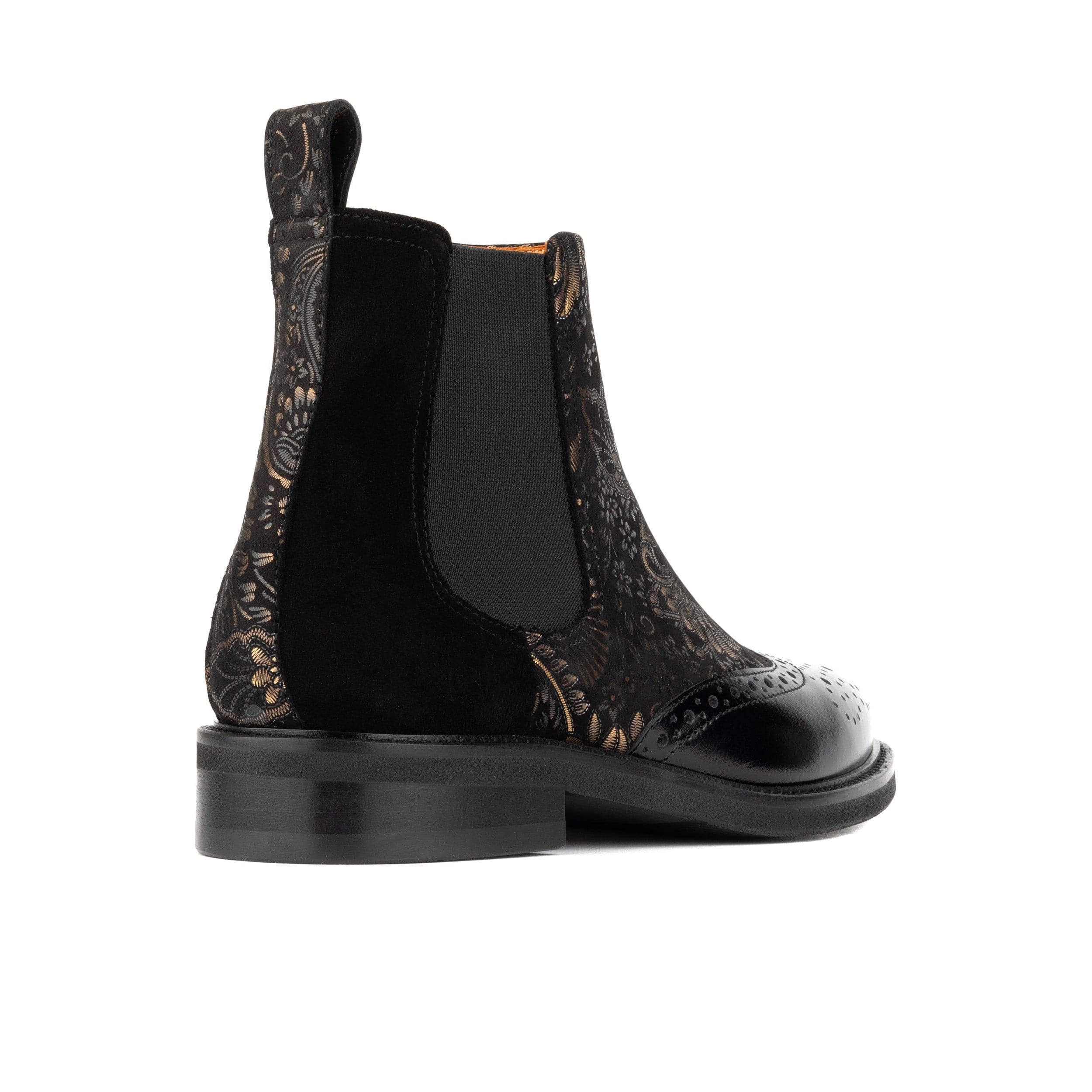 Mamacita - Black Gold - Women's chelsea boot with wingtip brogue detail - Image 4