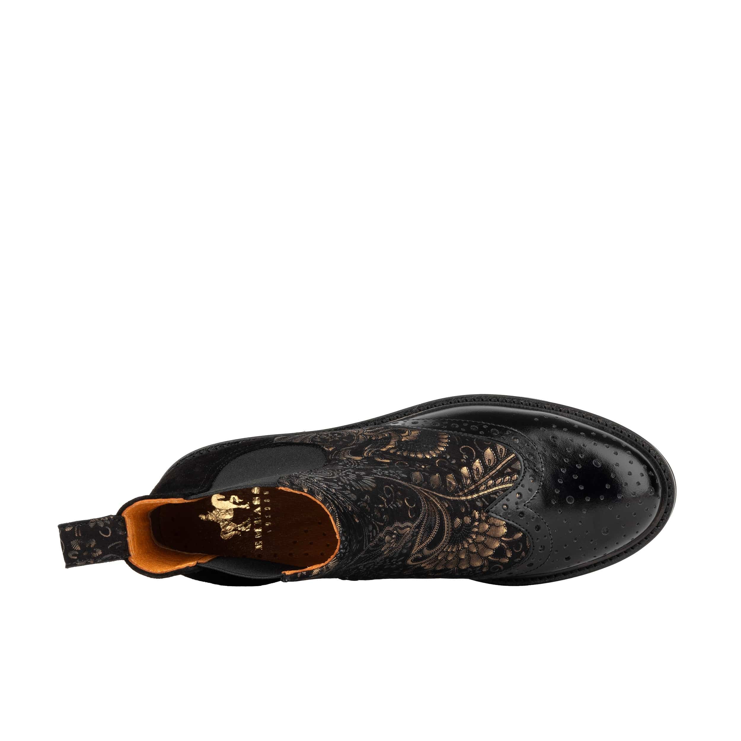Mamacita - Black Gold - Women's chelsea boot with wingtip brogue detail - Image 6