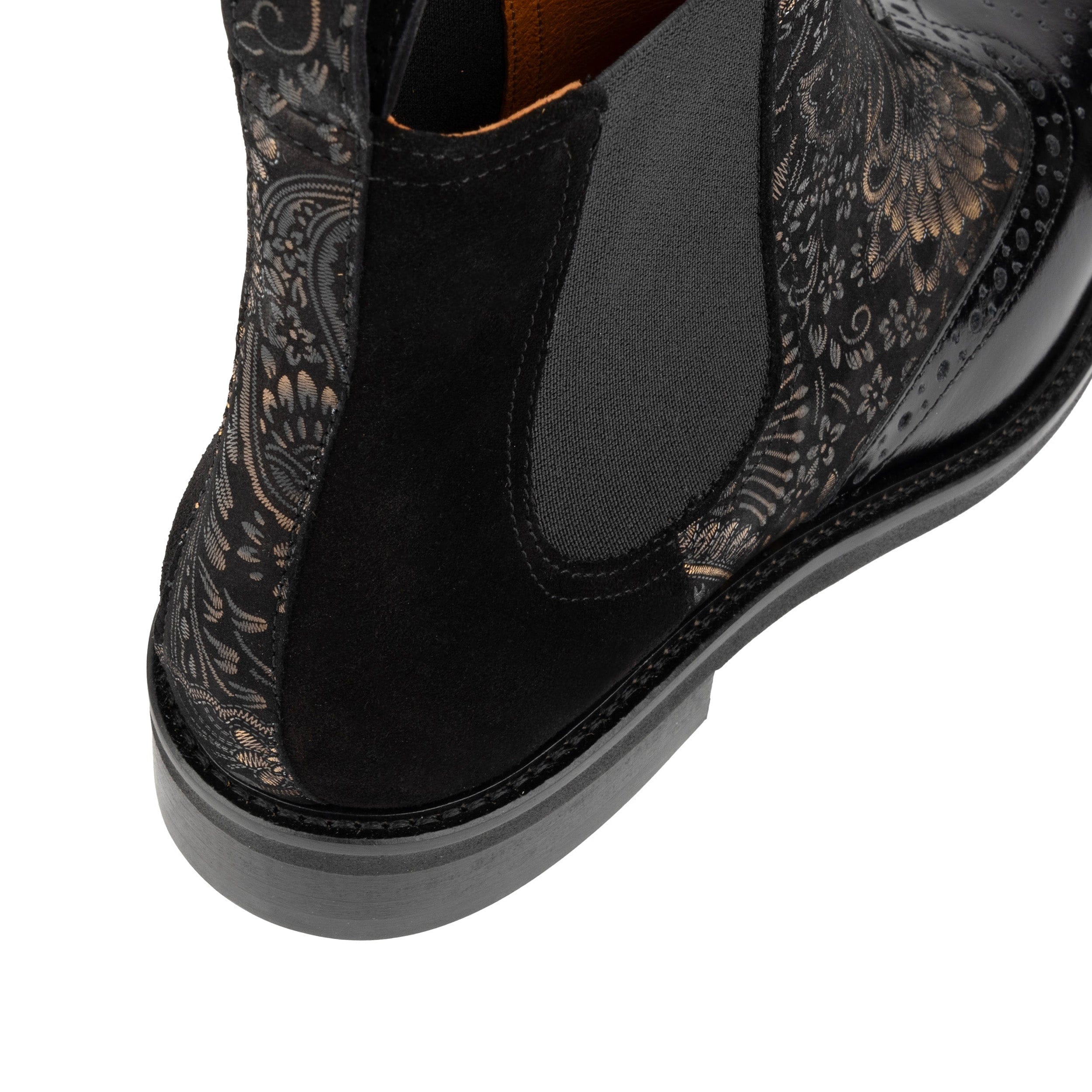 Mamacita - Black Gold - Women's chelsea boot with wingtip brogue detail - Image 8