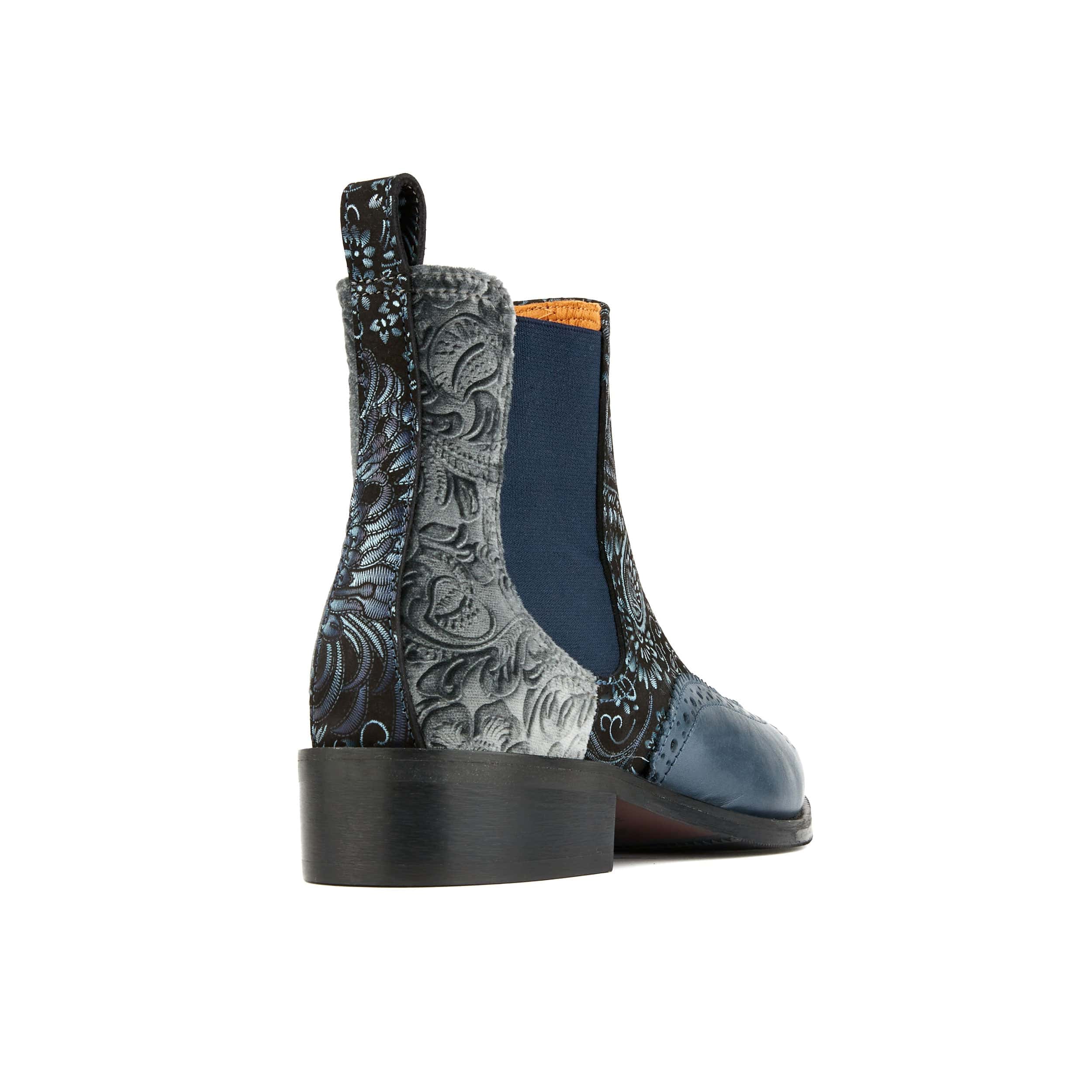 Mamacita - Silver Blue - Women's almond toe chelsea boot with wingtip brogue detail - Image 5