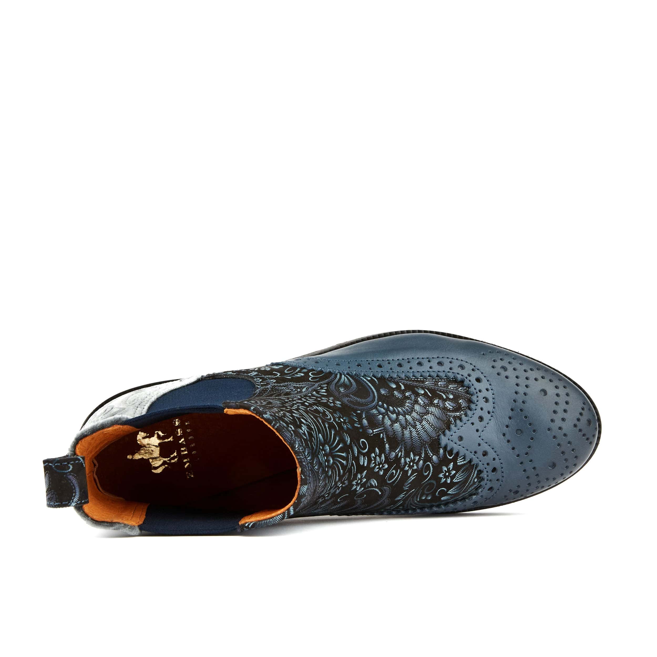 Mamacita - Silver Blue - Women's almond toe chelsea boot with wingtip brogue detail - Image 7