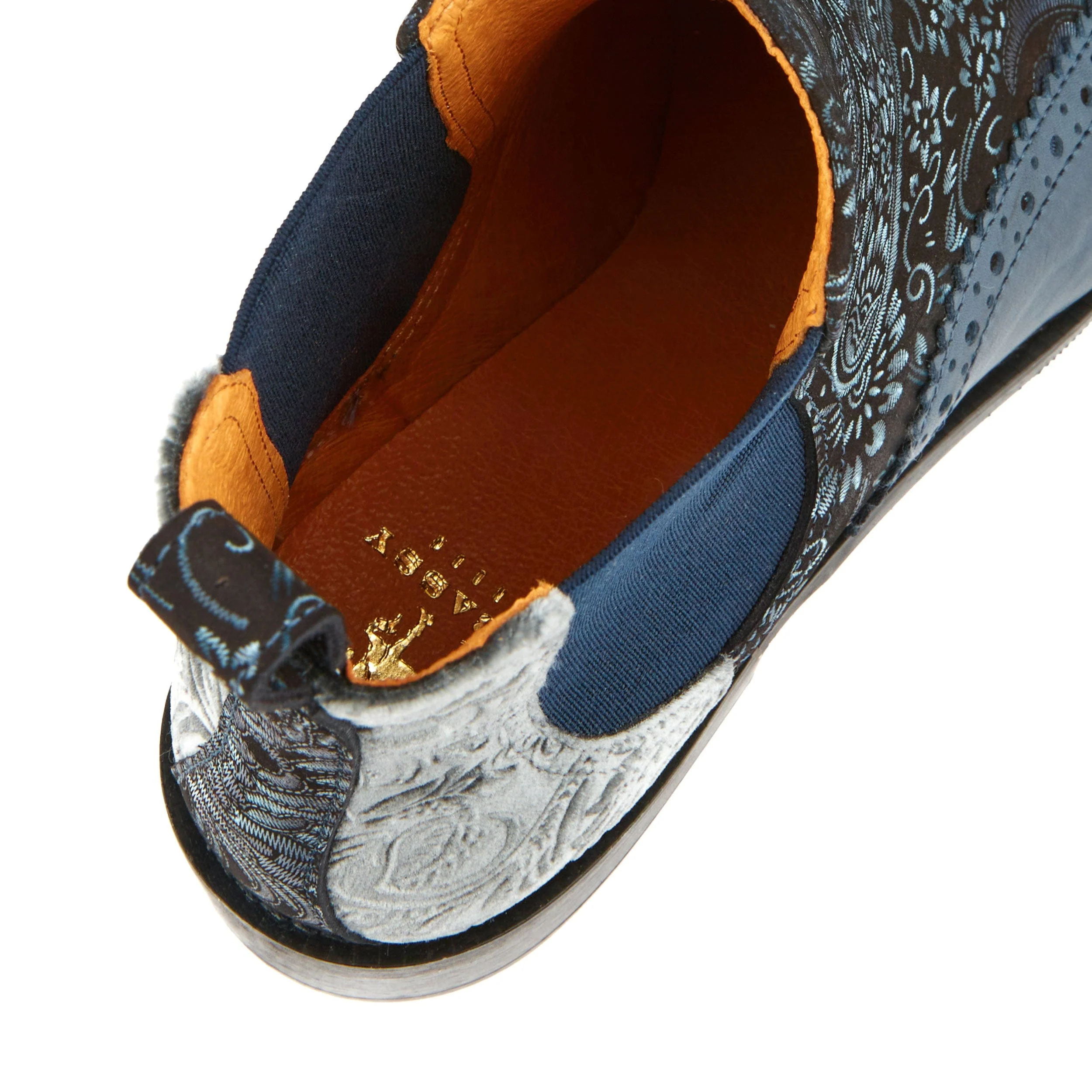 Mamacita - Silver Blue - Women's almond toe chelsea boot with wingtip brogue detail - Image 9