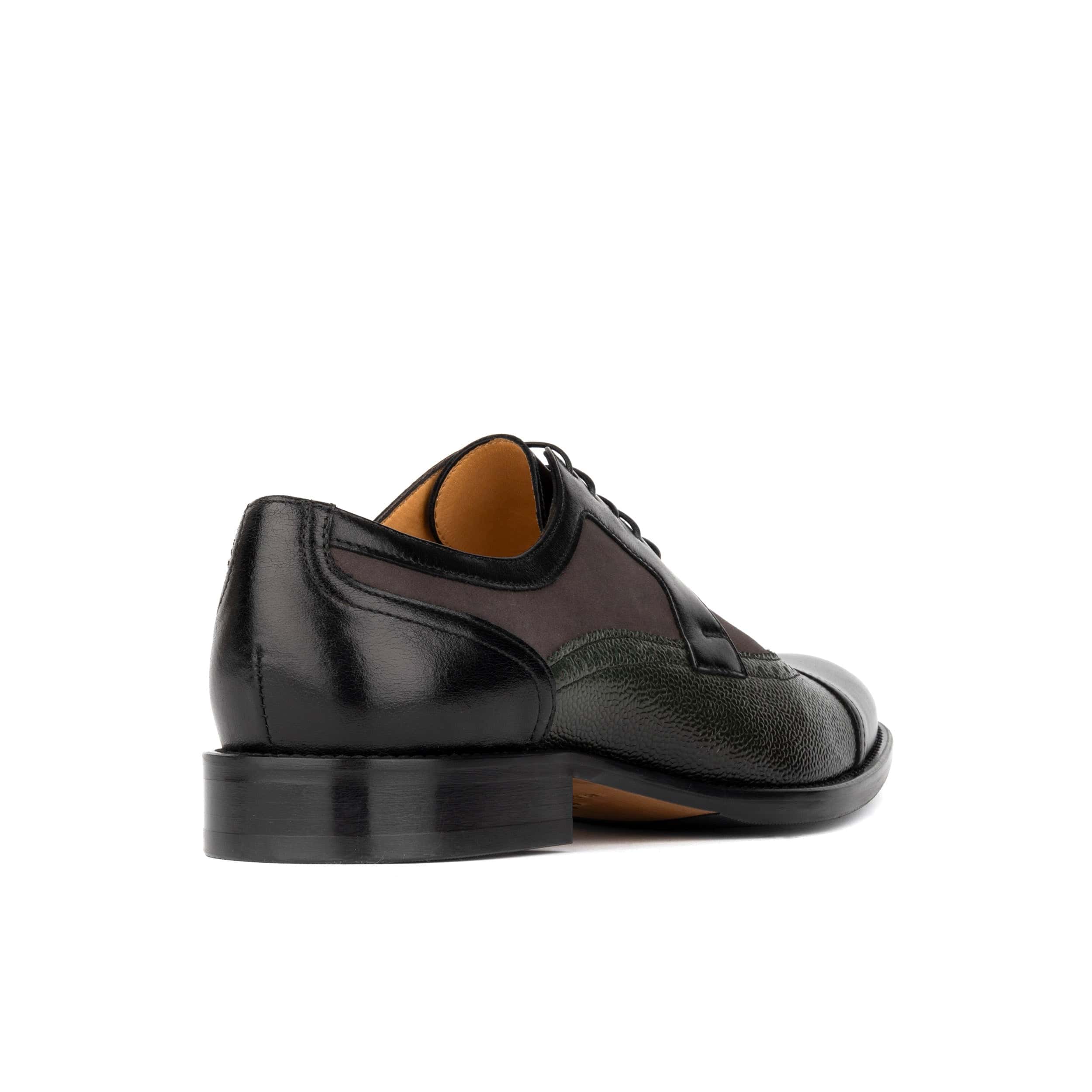 Orlando - Grey, Black & Green - Men's Leather & Suede Oxford - Image 4