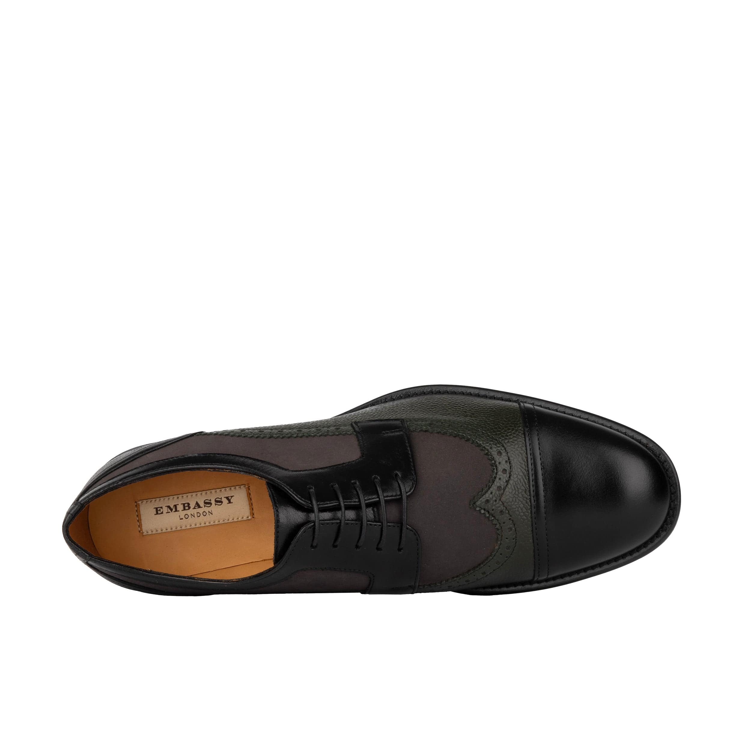 Orlando - Grey, Black & Green - Men's Leather & Suede Oxford - Image 6