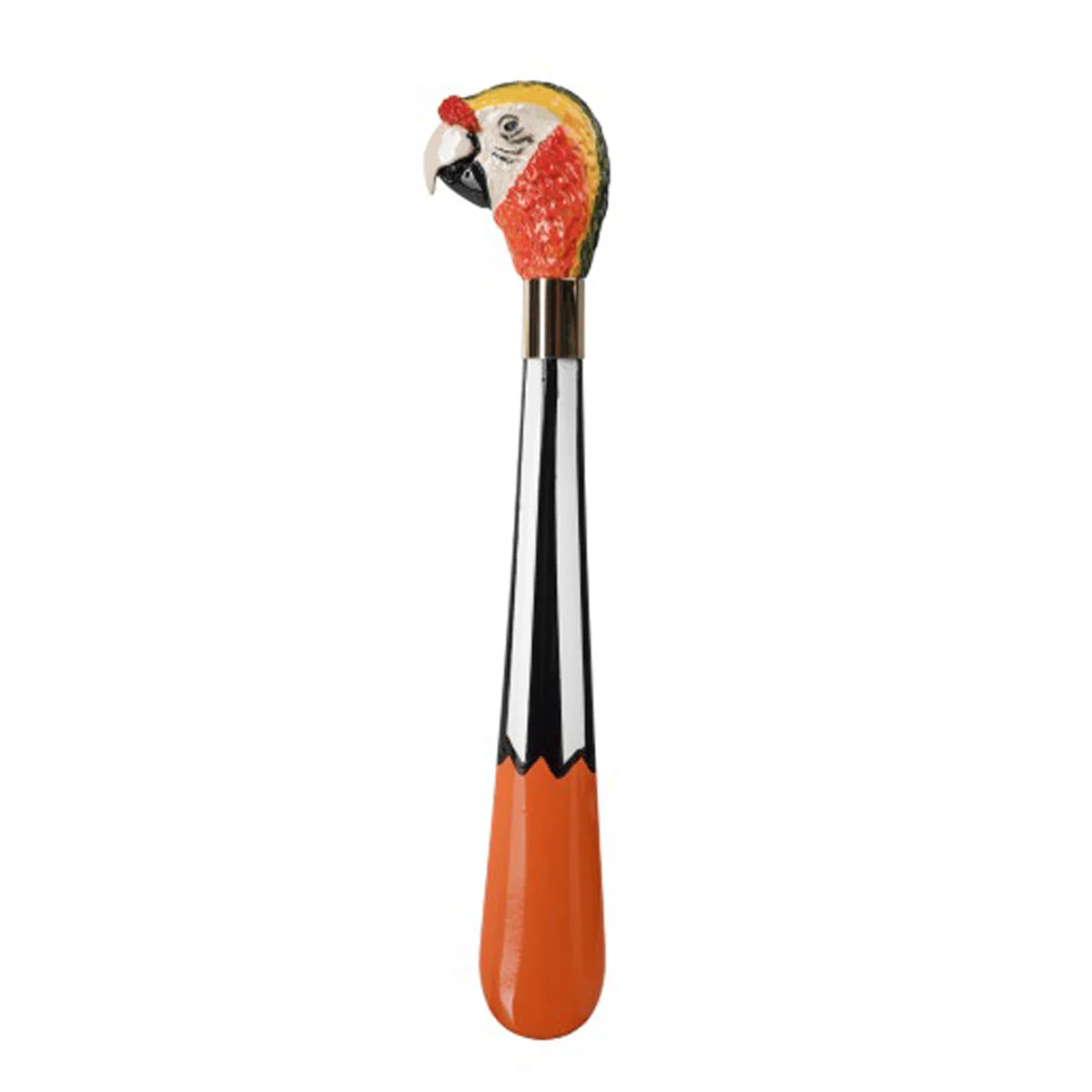 Parrot - Multi - Hand-painted shoe horn with sculpted parrot head - Image 2