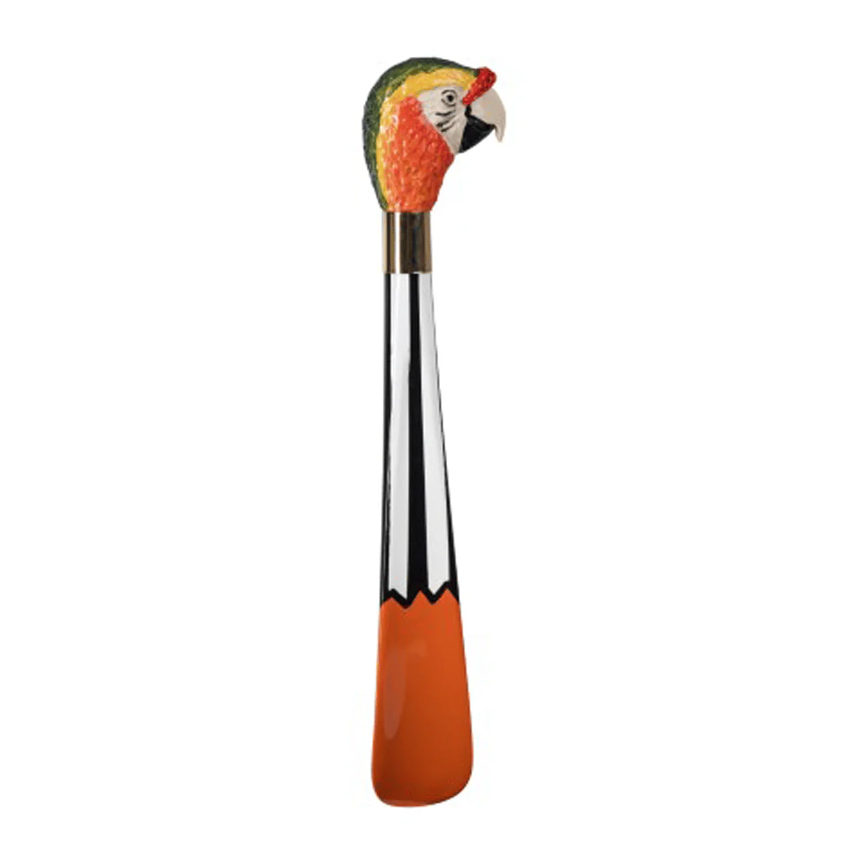 Parrot - Multi - Hand-painted shoe horn with sculpted parrot head - Image 3