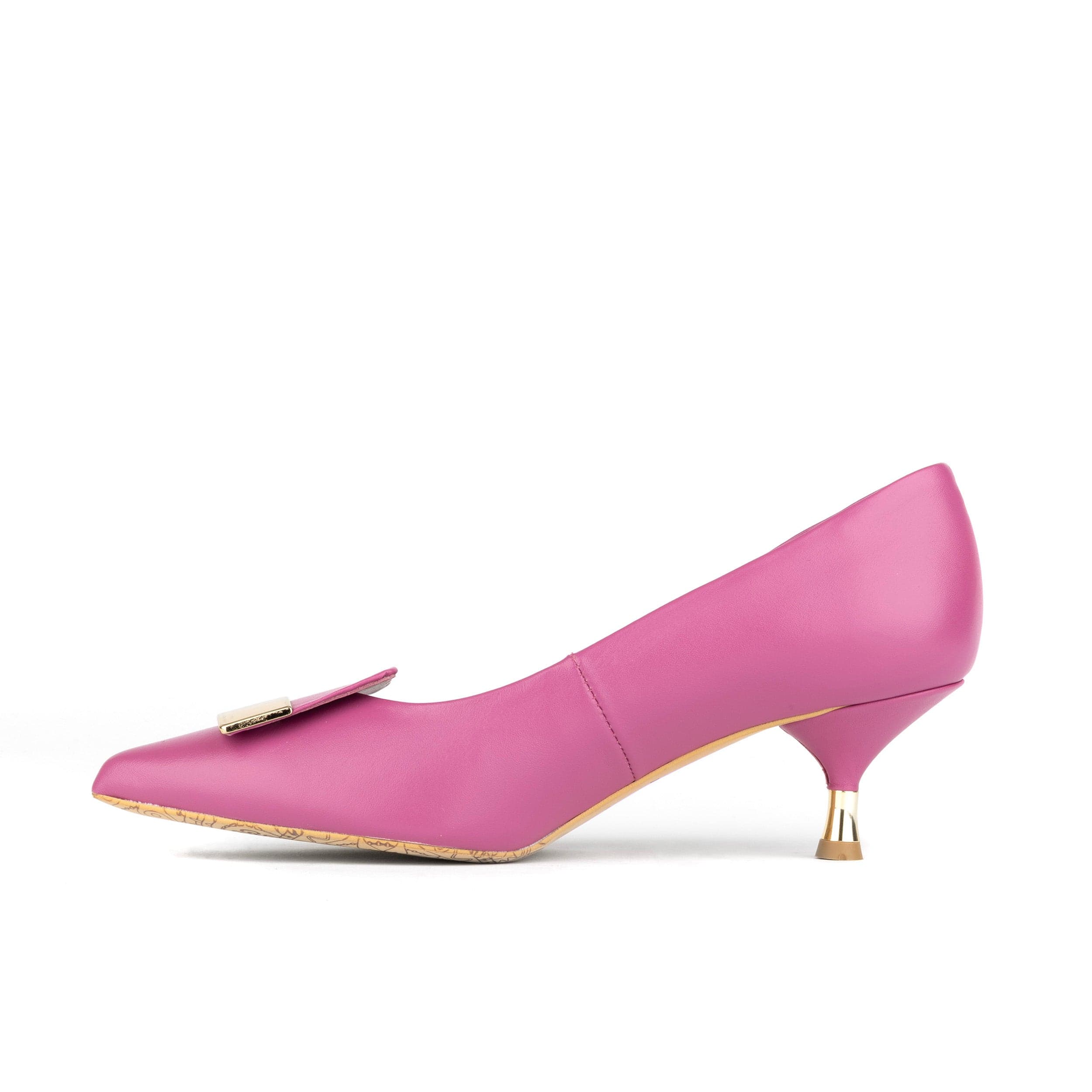 Piccadilly - Pink - Women’s Leather Kitten Heel Pump - Image 3
