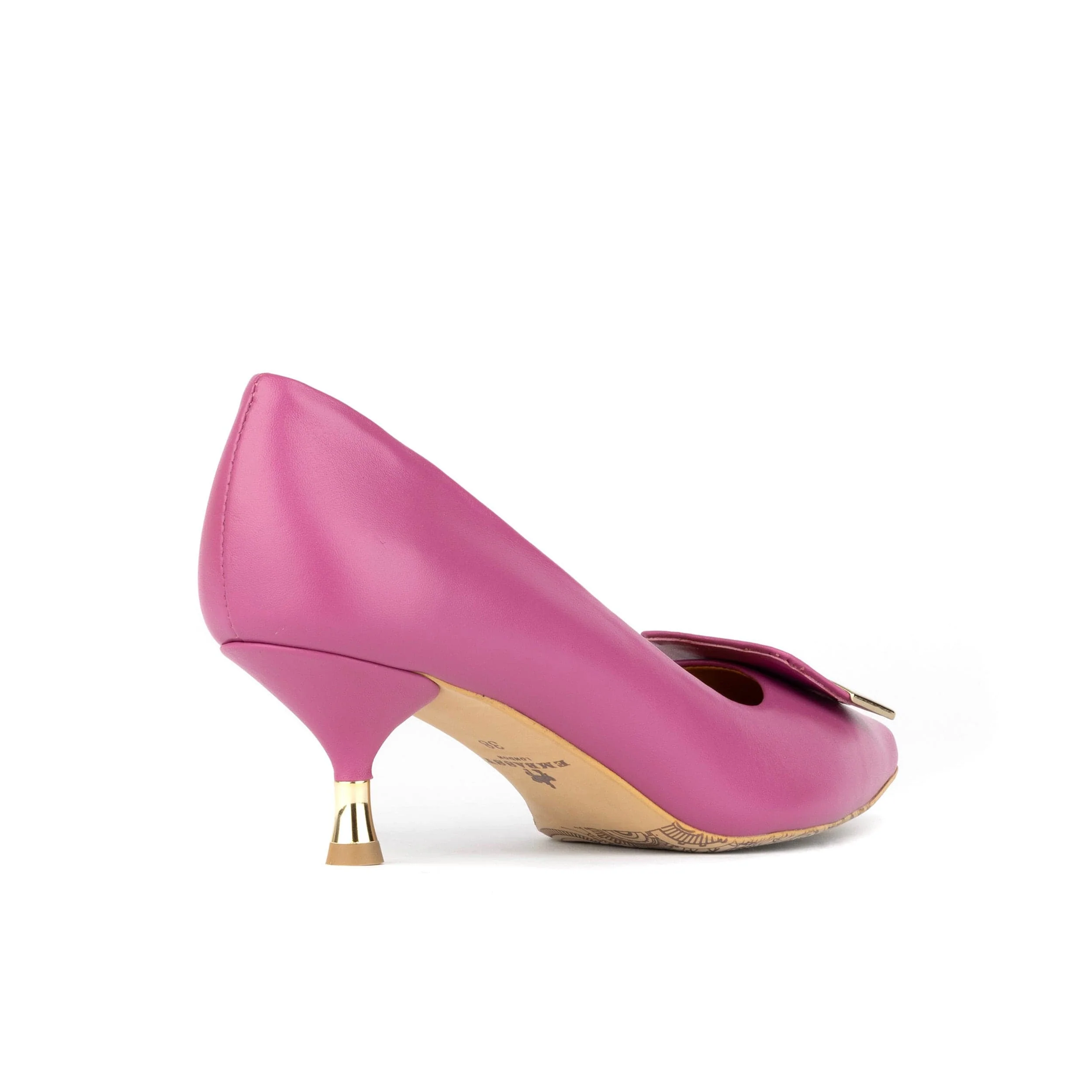 Piccadilly - Pink - Women’s Leather Kitten Heel Pump - Image 4