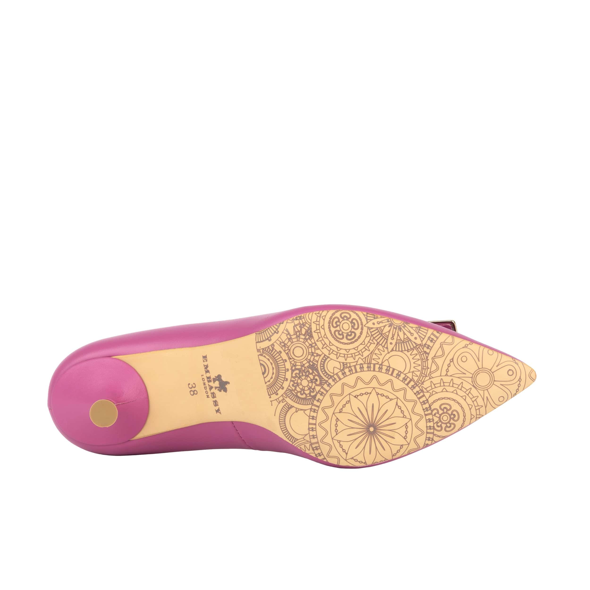 Piccadilly - Pink - Women’s Leather Kitten Heel Pump - Image 5