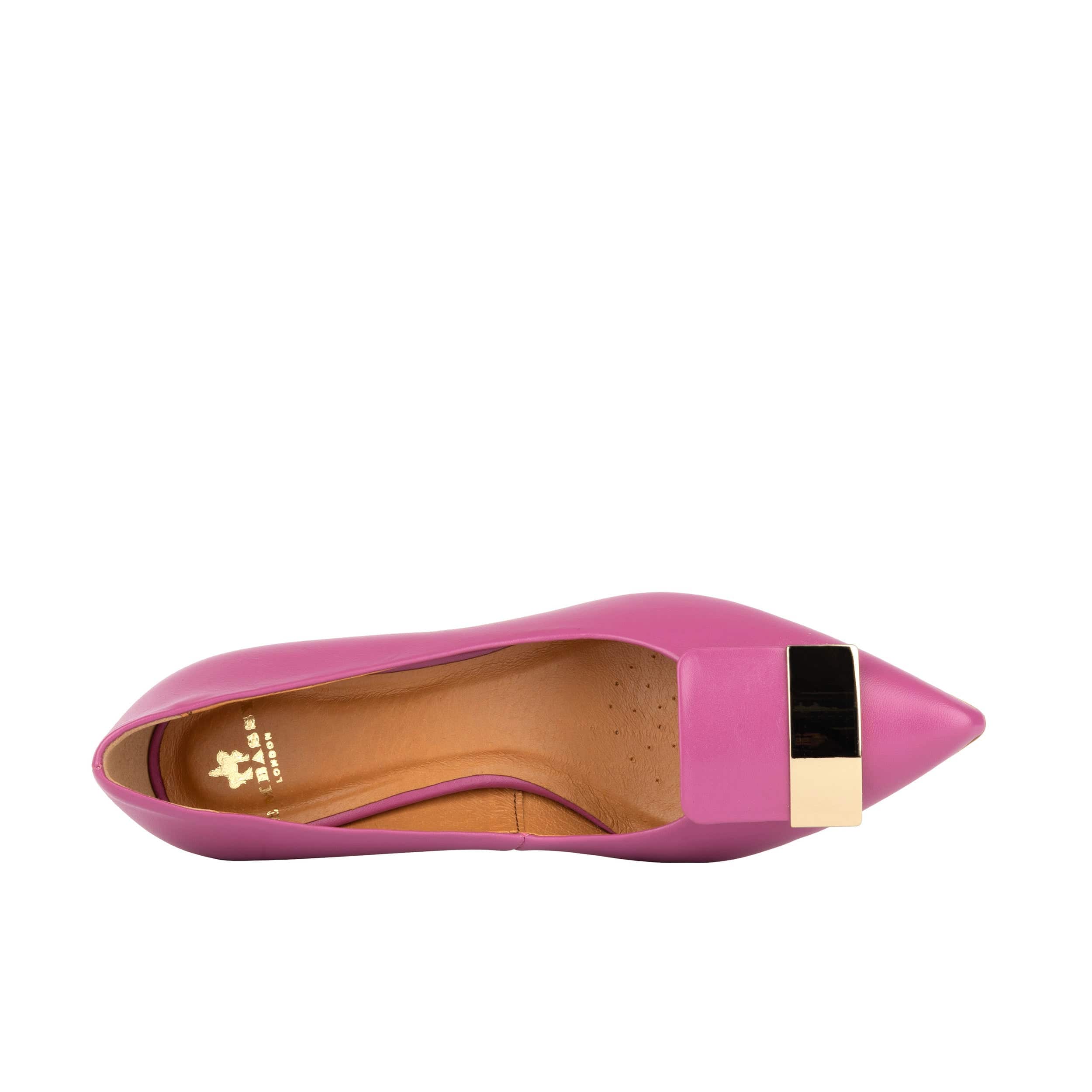 Piccadilly - Pink - Women’s Leather Kitten Heel Pump - Image 6