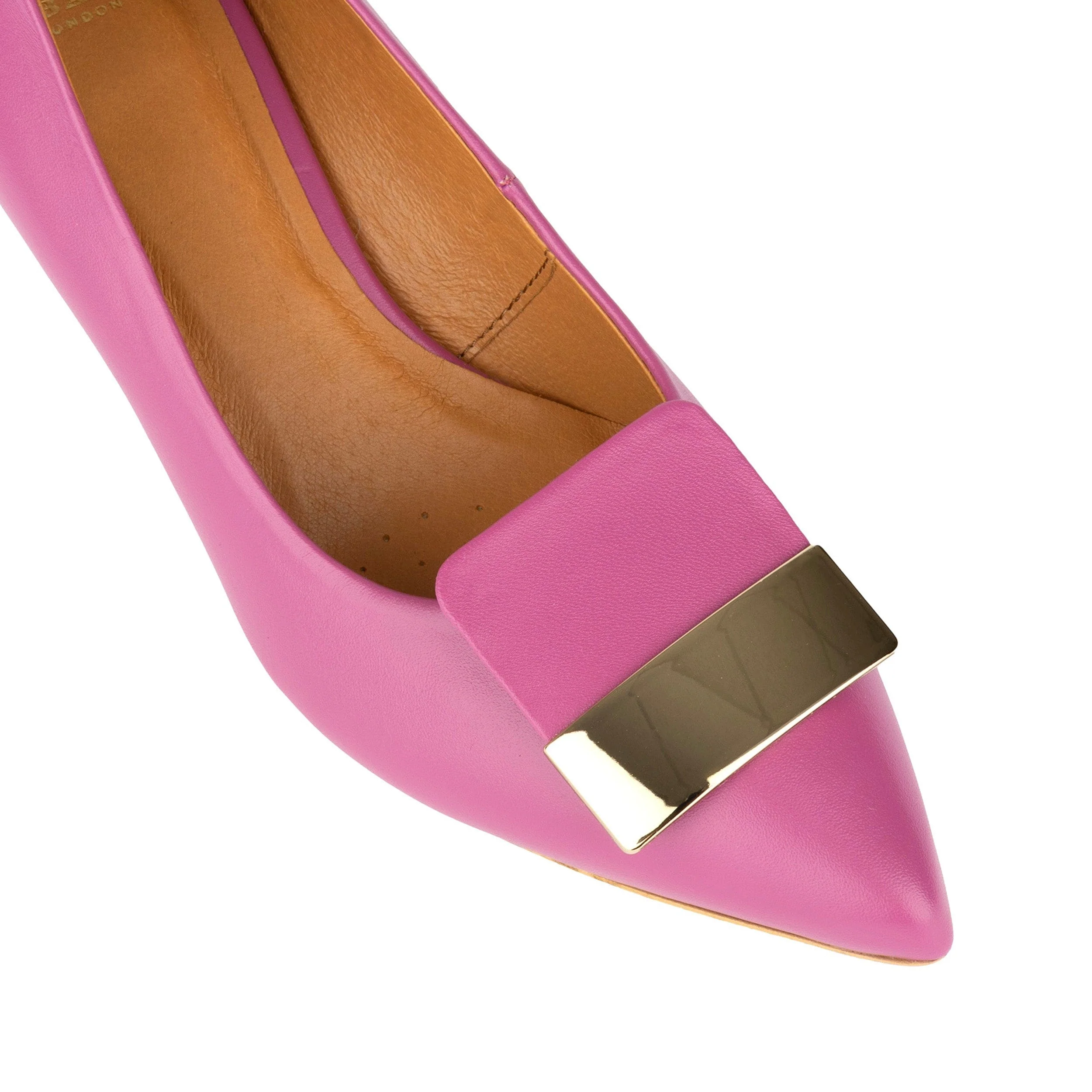 Piccadilly - Pink - Women’s Leather Kitten Heel Pump - Image 7