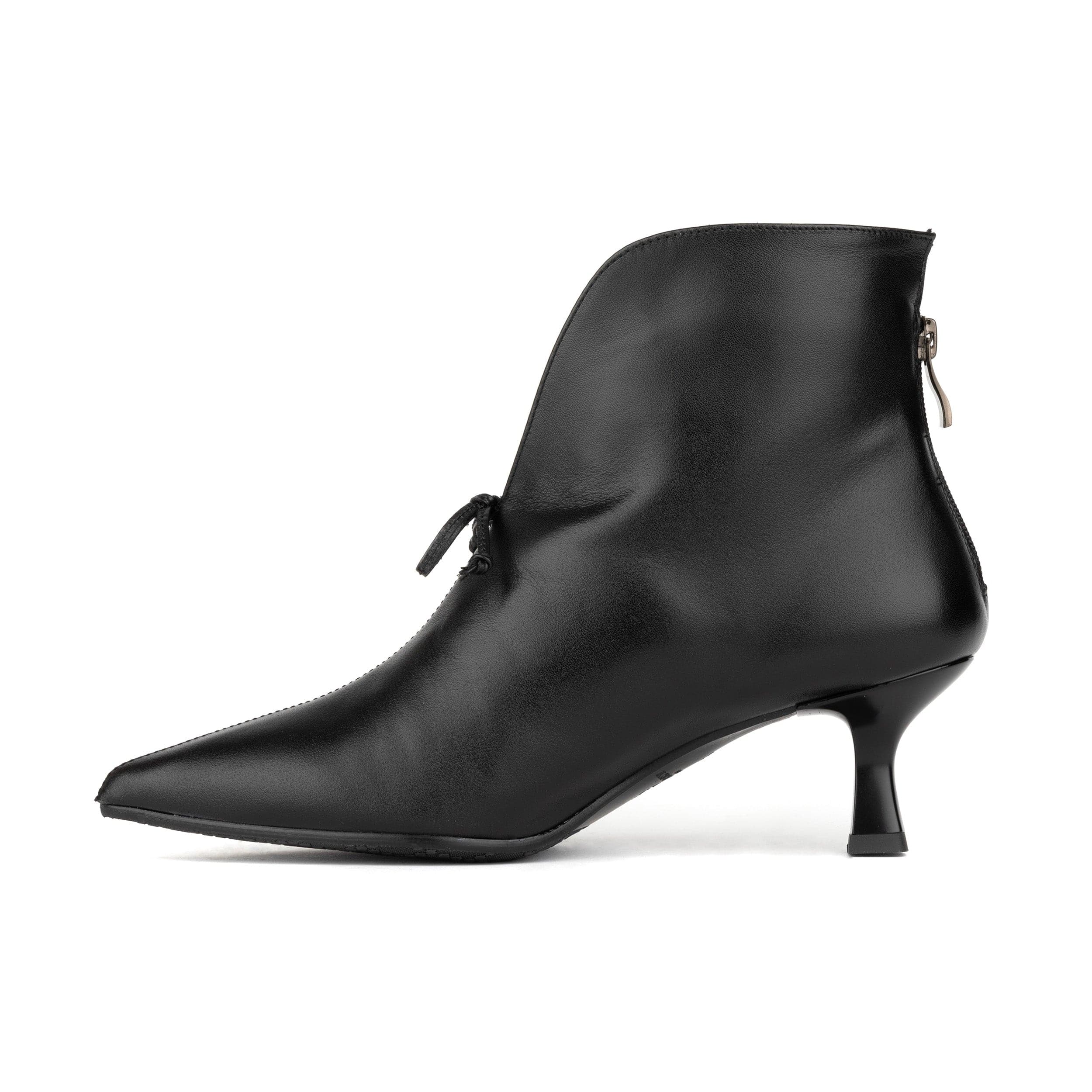 Regent - Black - Women's Leather Ankle Boot with kitten heel - Image 3