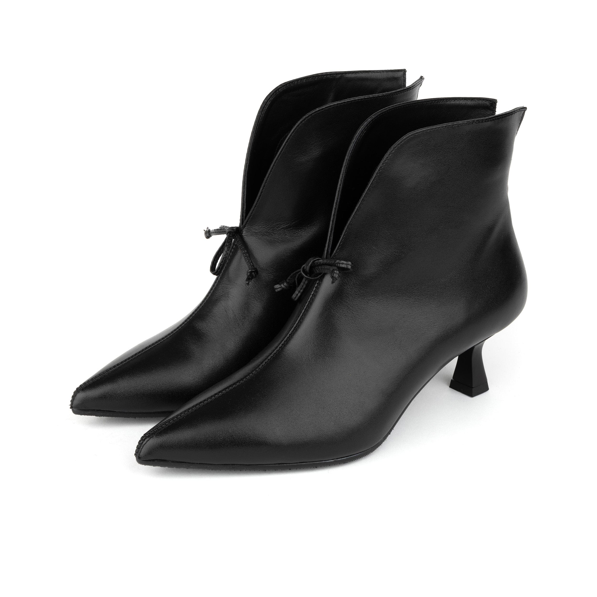 Regent - Black - Women's Leather Ankle Boot with kitten heel - Image 9