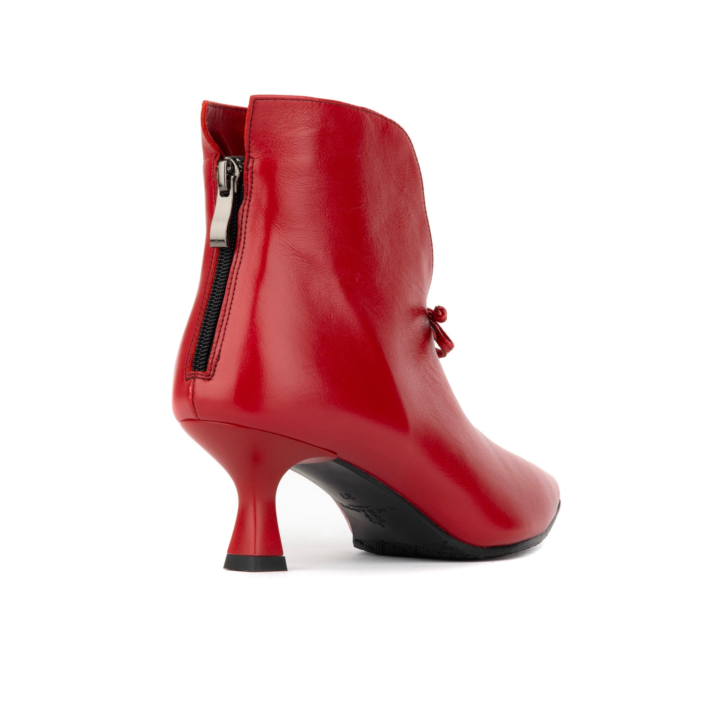 Regent - Red - Women's Leather Ankle Boot with kitten heel - Image 5