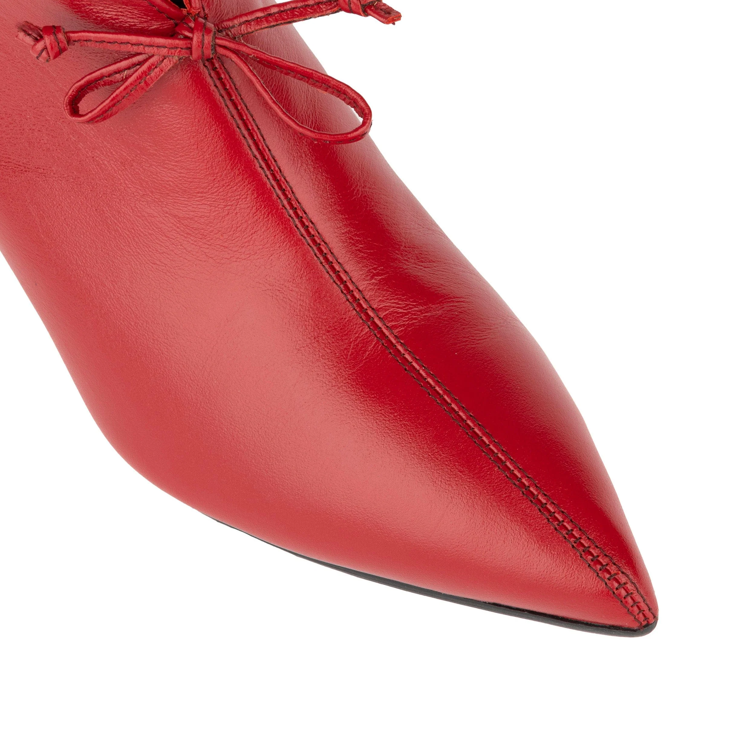 Regent - Red - Women's Leather Ankle Boot with kitten heel - Image 8