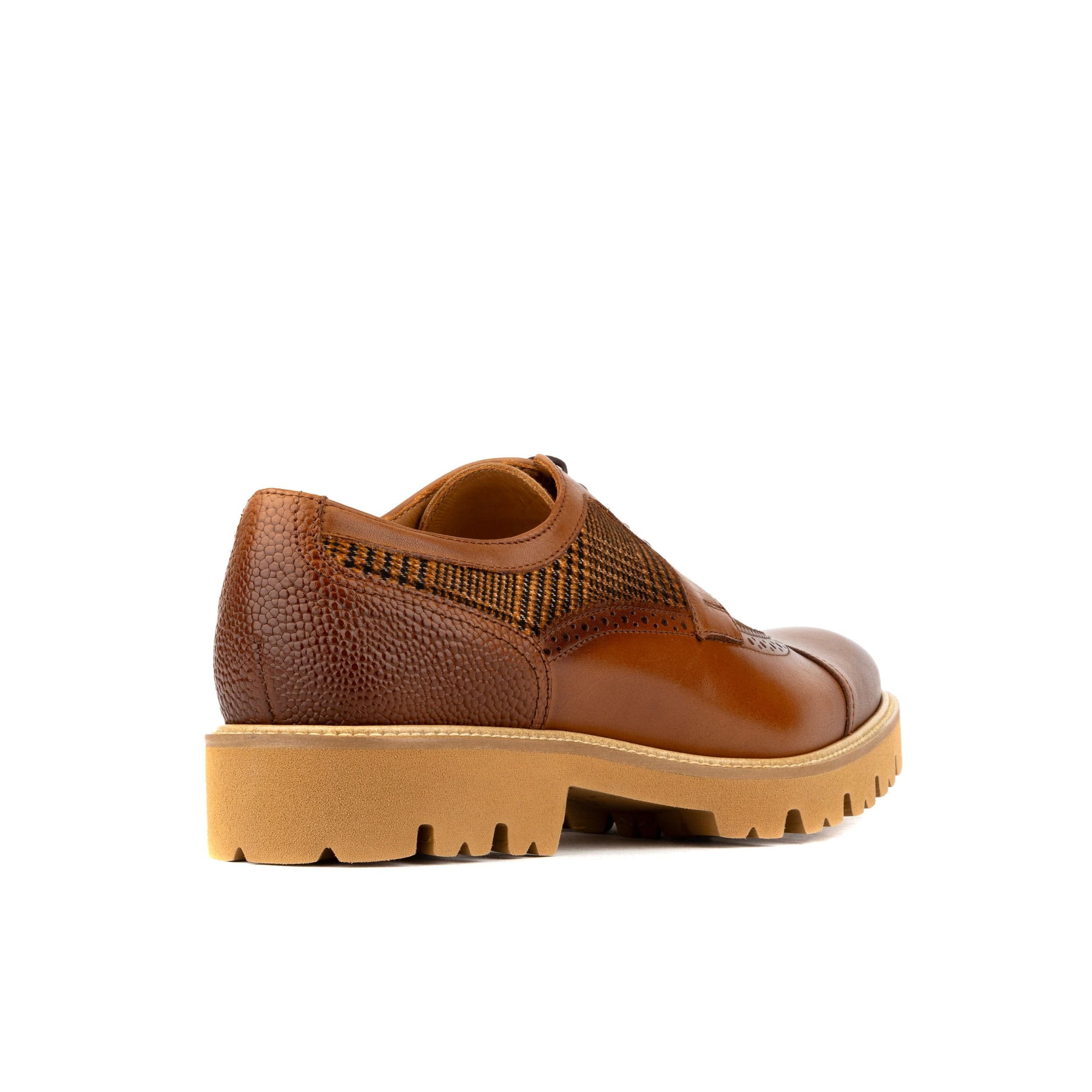 Resident - Brown & Tan - Men's leather dressy shoe with toe cap and brogue details - Image 4
