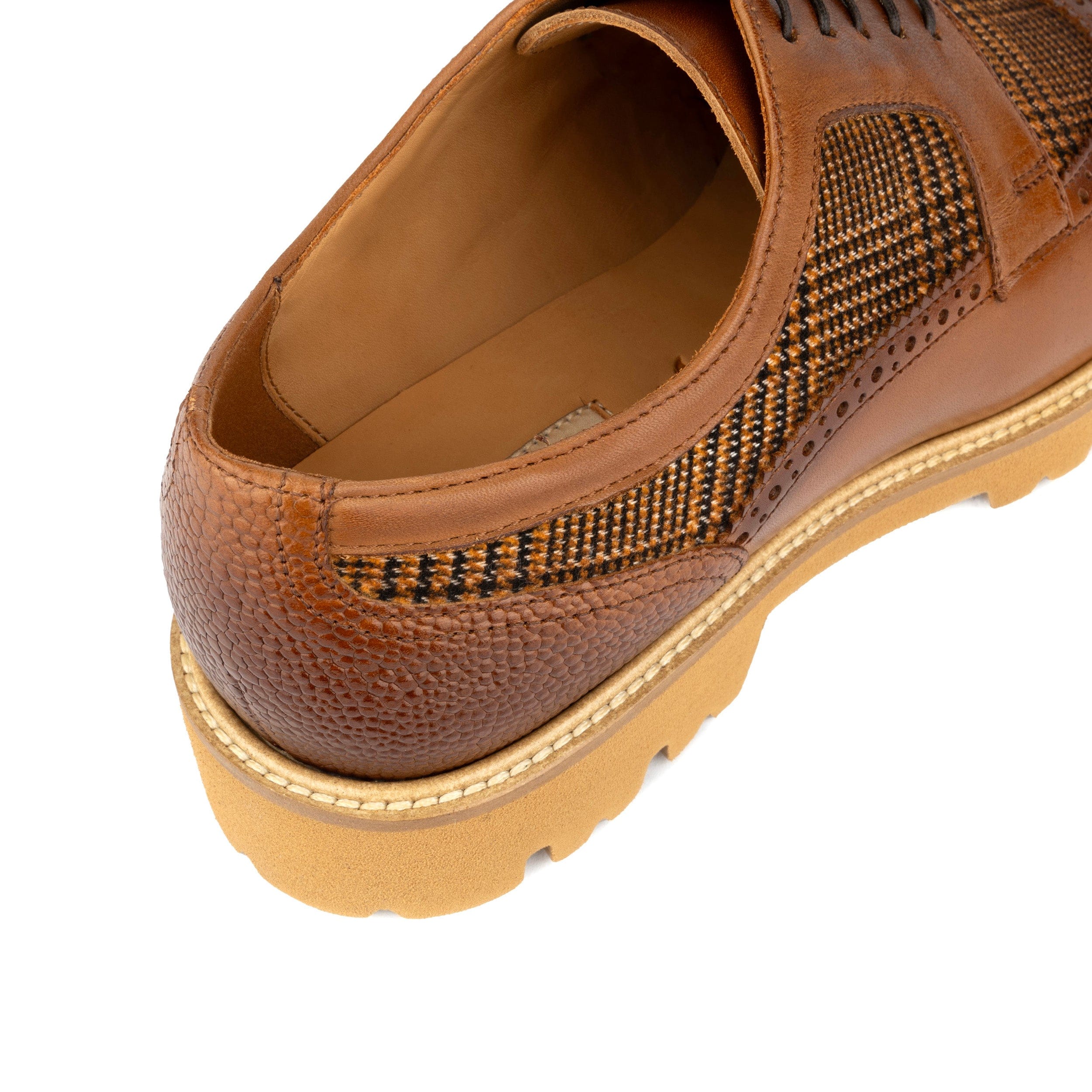 Resident - Brown & Tan - Men's leather dressy shoe with toe cap and brogue details - Image 8
