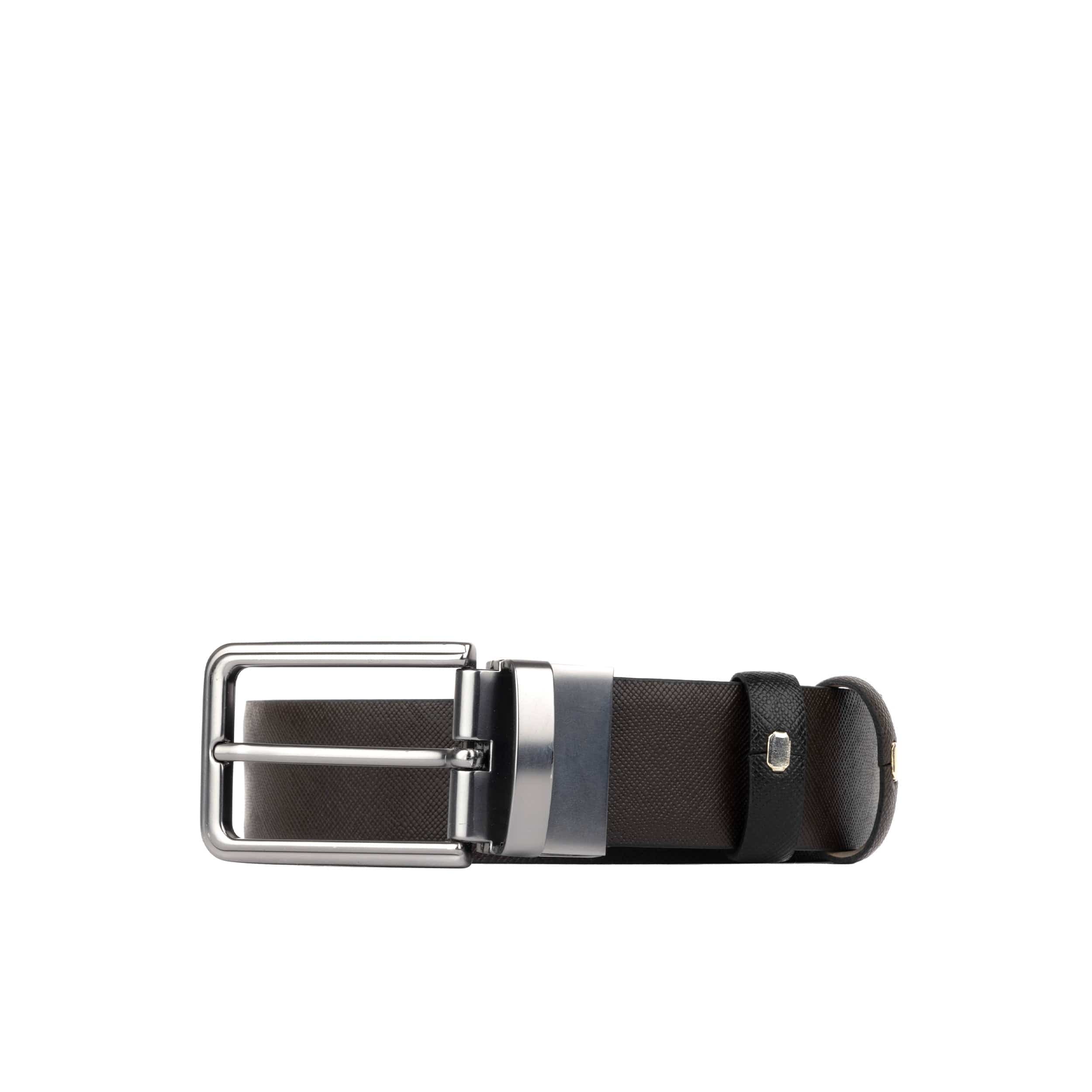 Reverse - Black & Brown - Men's full-grain leather belt reversible 2 colour options - Image 3