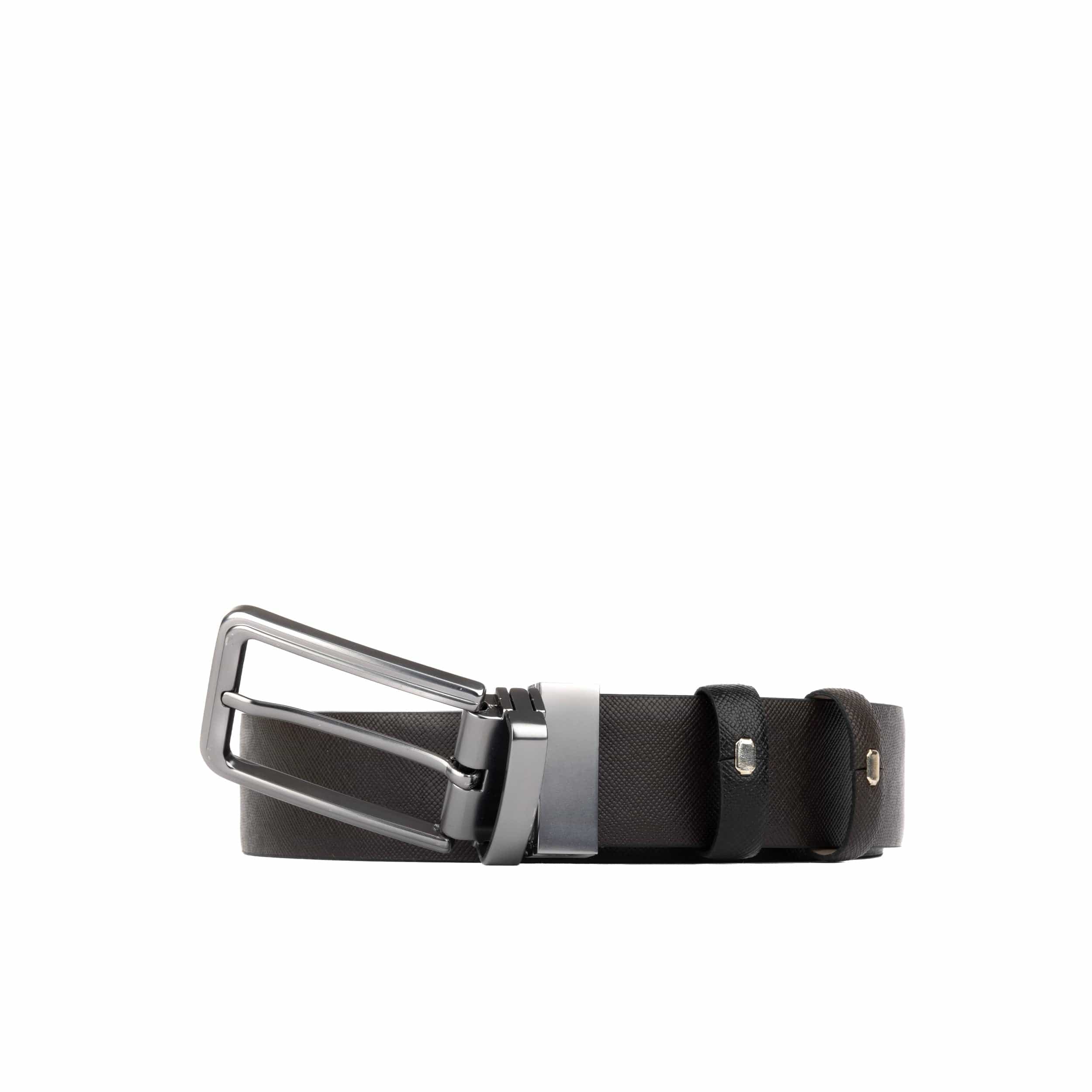 Reverse - Black & Brown - Men's full-grain leather belt reversible 2 colour options - Image 5