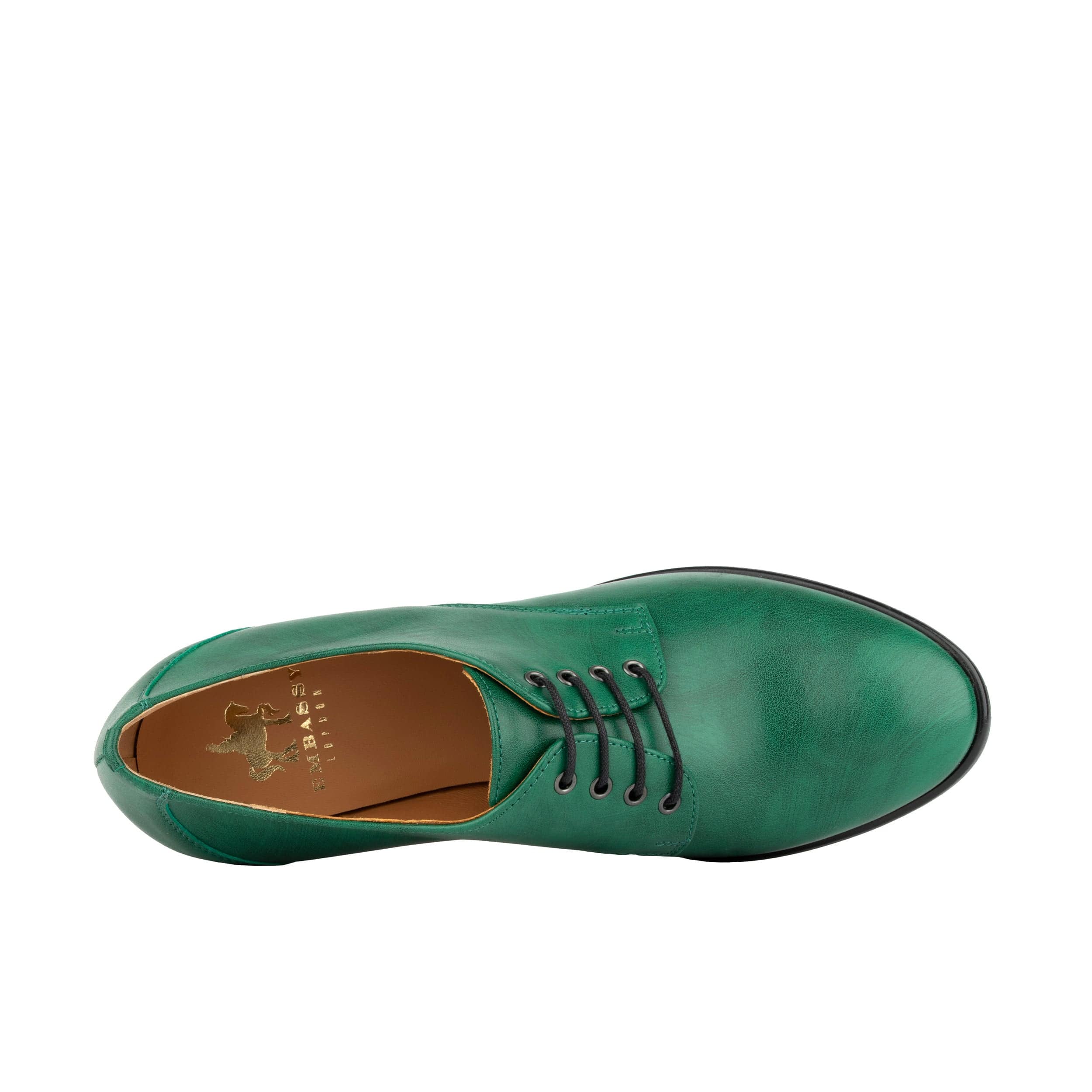 Roulette - Green - Women's leather heeled oxford lace-up - Image 7