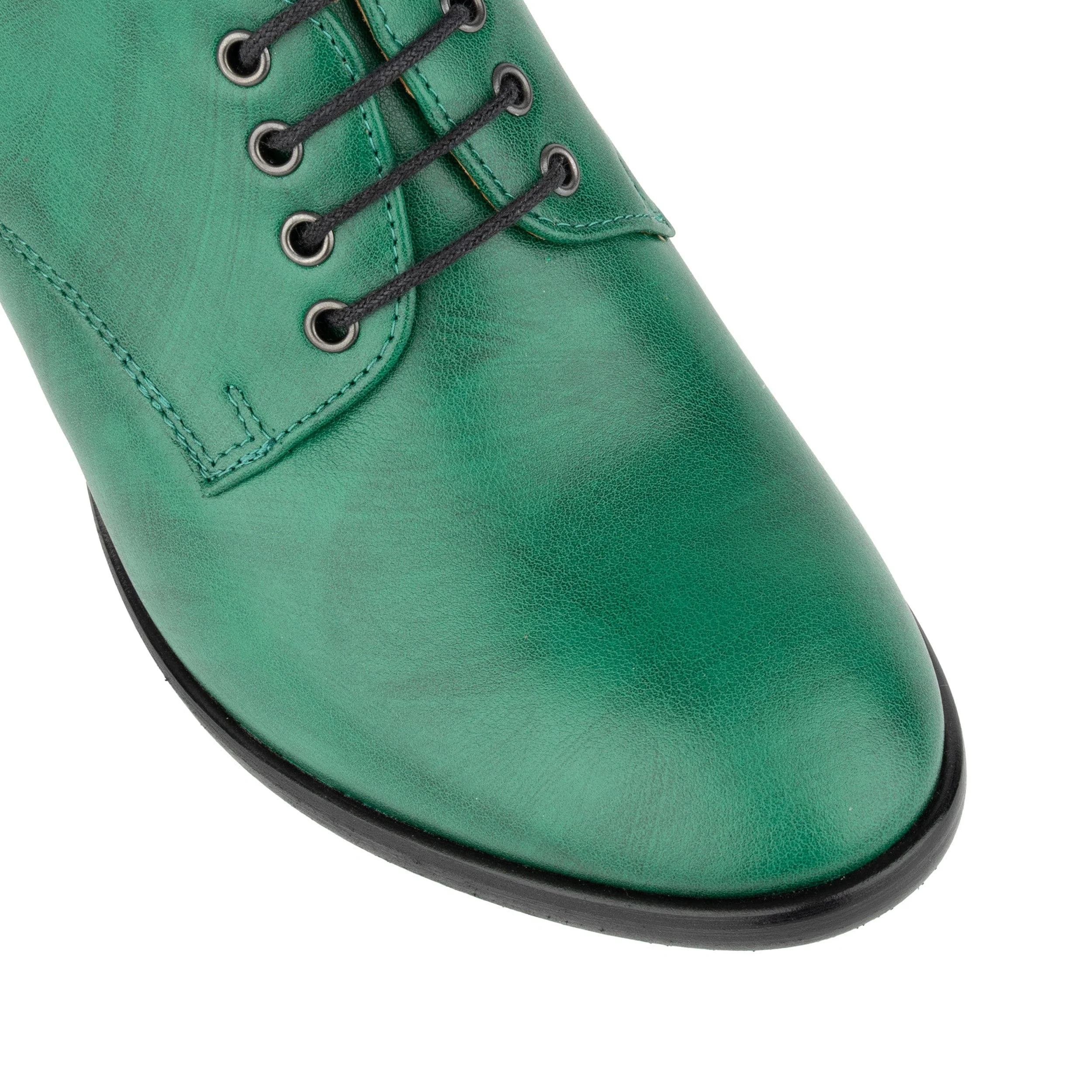 Roulette - Green - Women's leather heeled oxford lace-up - Image 8
