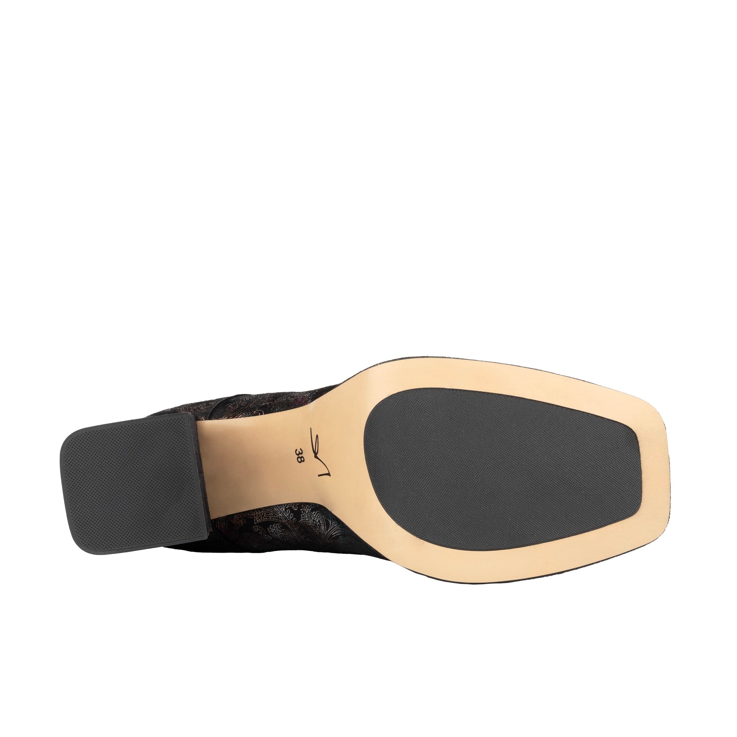 Roulette Platform - Black Foil - Women's leather oxford pump with platform and block heel - Image 5