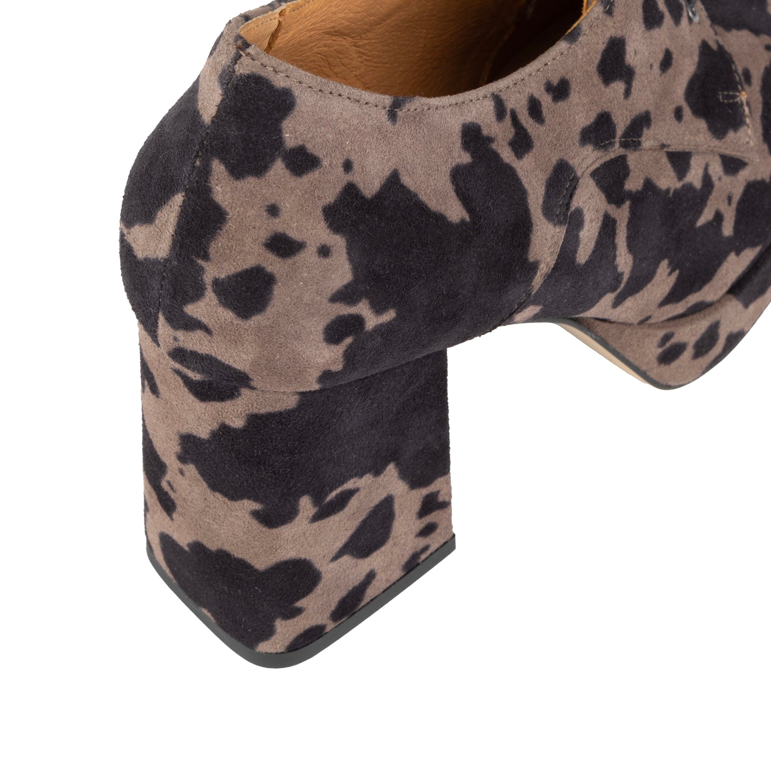Roulette Platform - Brown Cow - Women's leather oxford pump with platform and block heel - Image 7