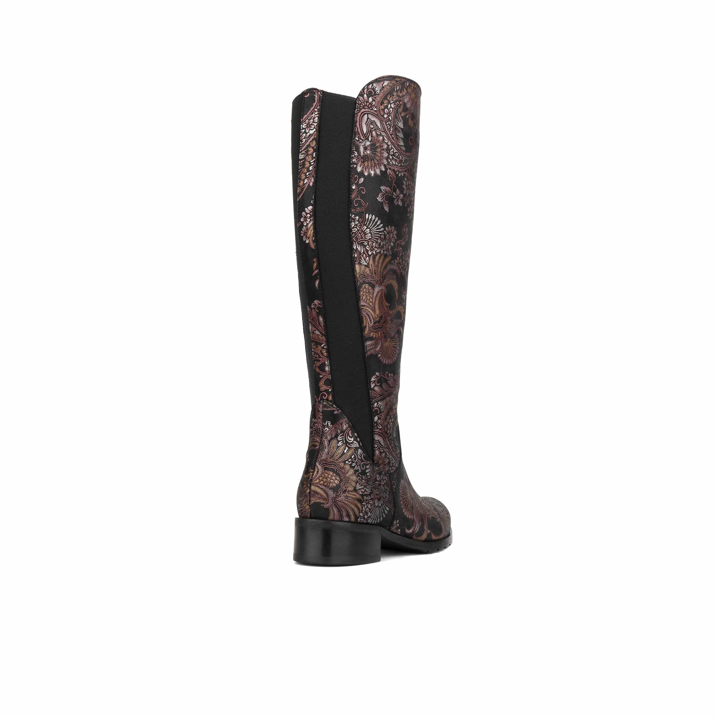 Rubix - Black & Burgundy - Women's full length zip long boot - Image 4