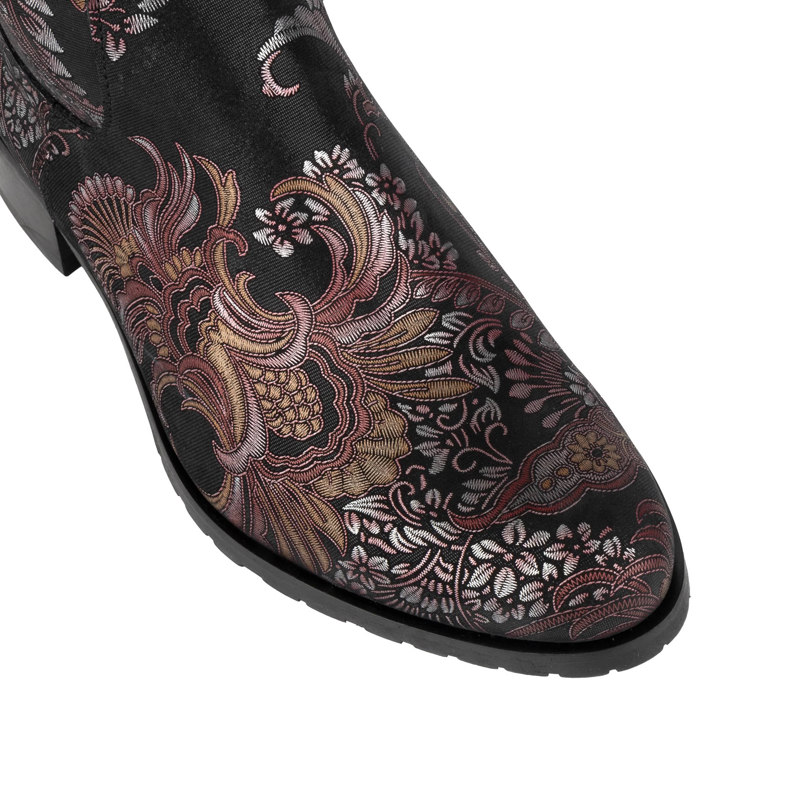 Rubix - Black & Burgundy - Women's full length zip long boot - Image 7