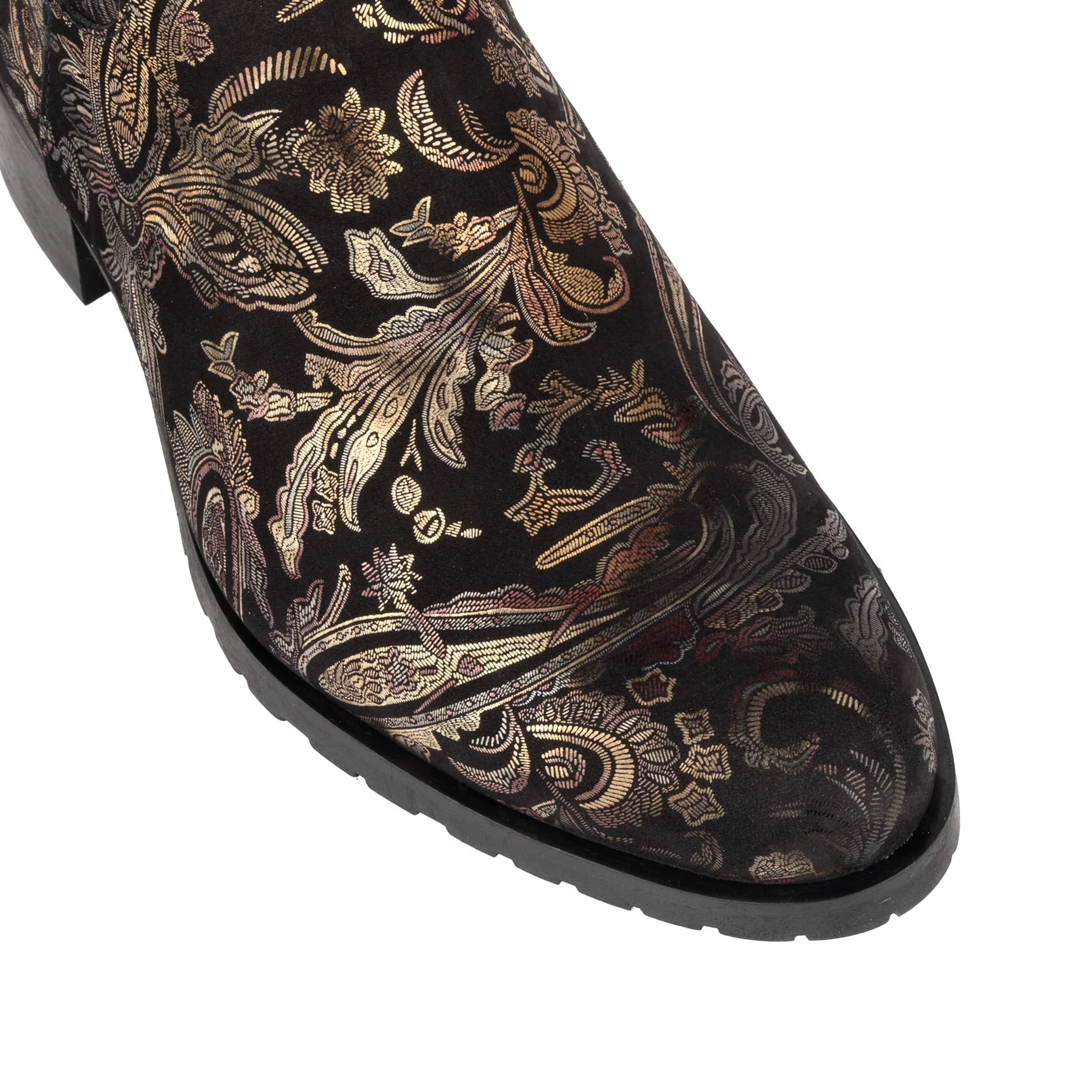 Rubix - Black & Gold & Burgundy - Women's full length zip long boot - Image 7