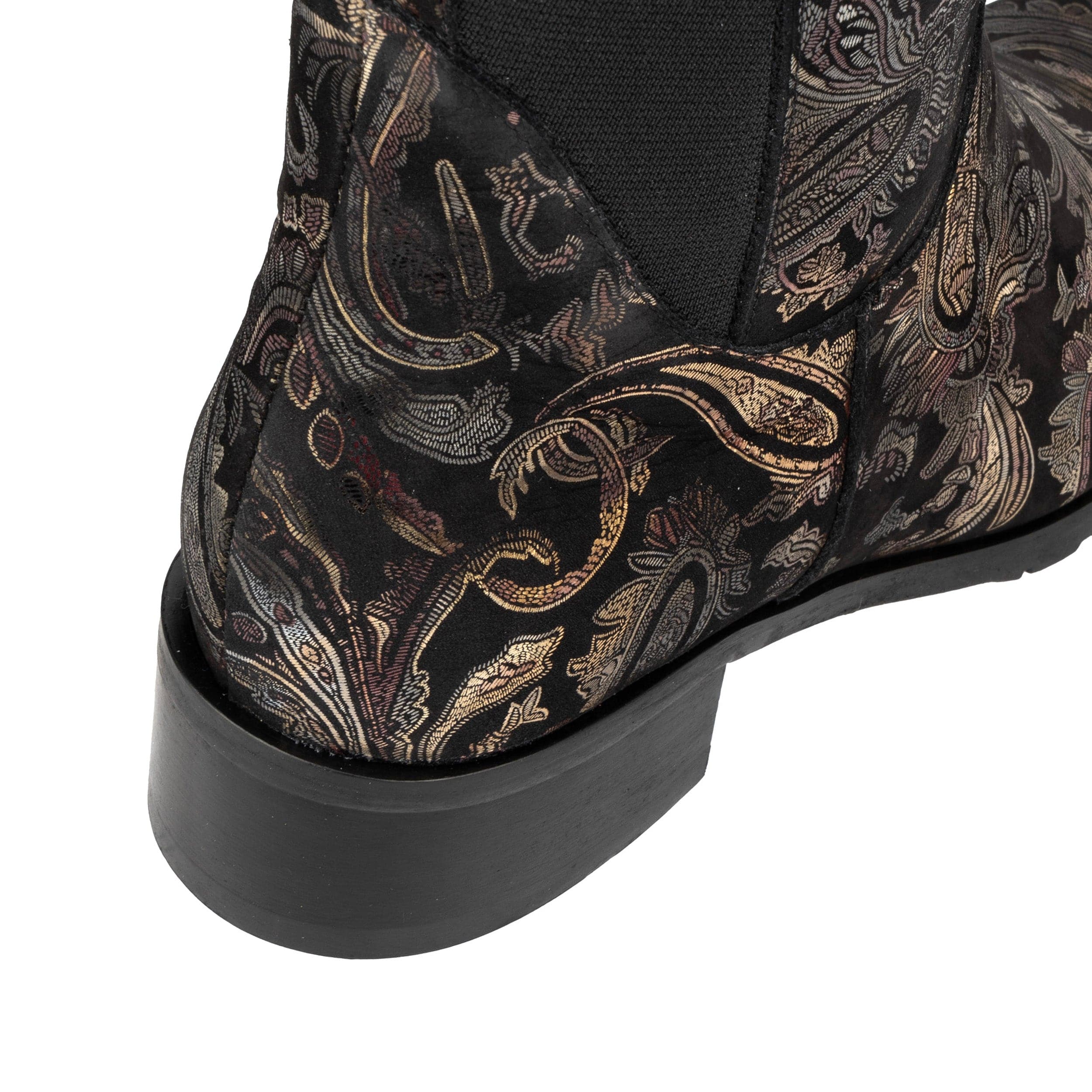 Rubix - Black & Gold & Burgundy - Women's full length zip long boot - Image 8