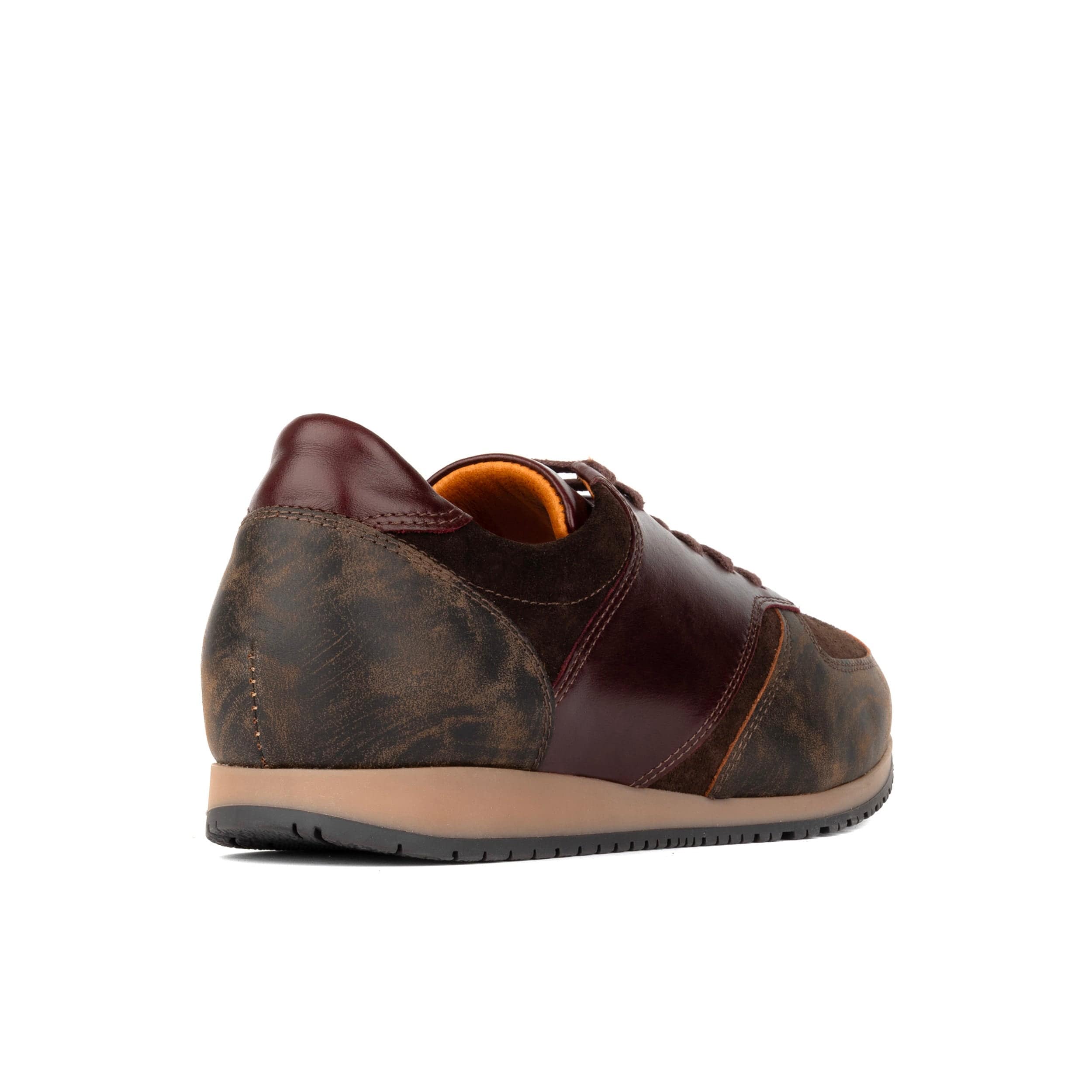 San Francisco - Brown & Burgundy - Men's lace-up leather & suede trainer - Image 4