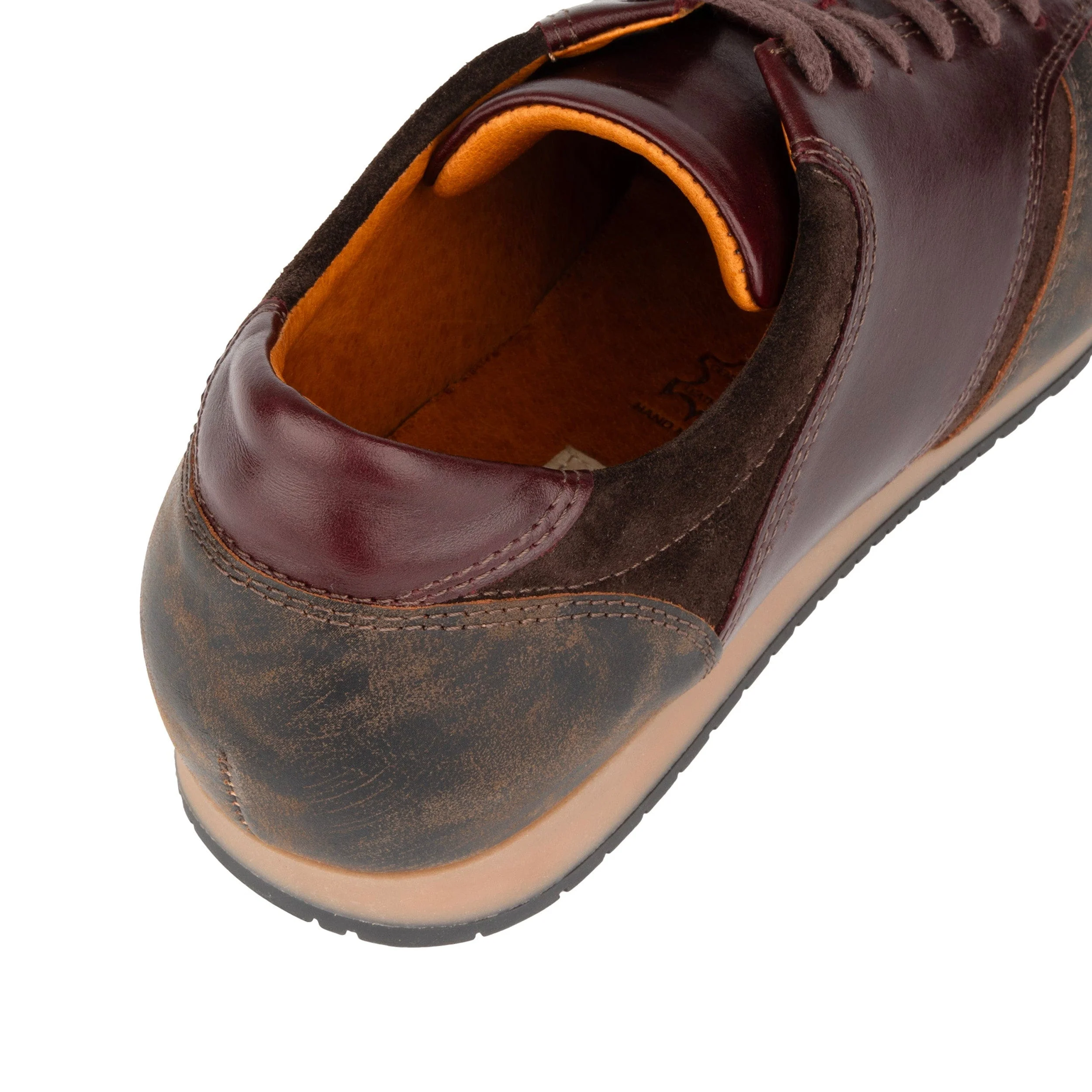 San Francisco - Brown & Burgundy - Men's lace-up leather & suede trainer - Image 8
