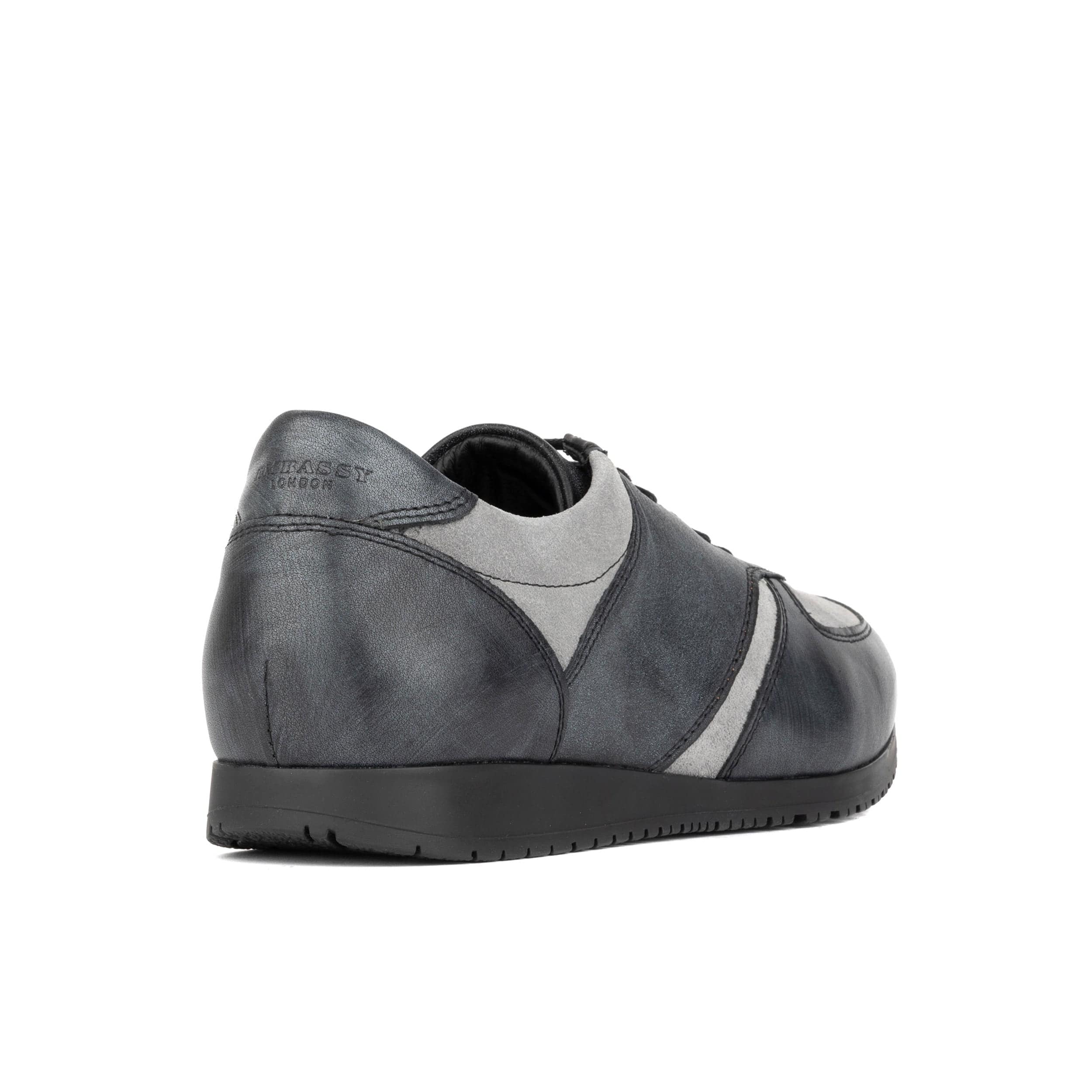 San Francisco - Grey & Grey - Men's lace-up leather & suede trainer - Image 5