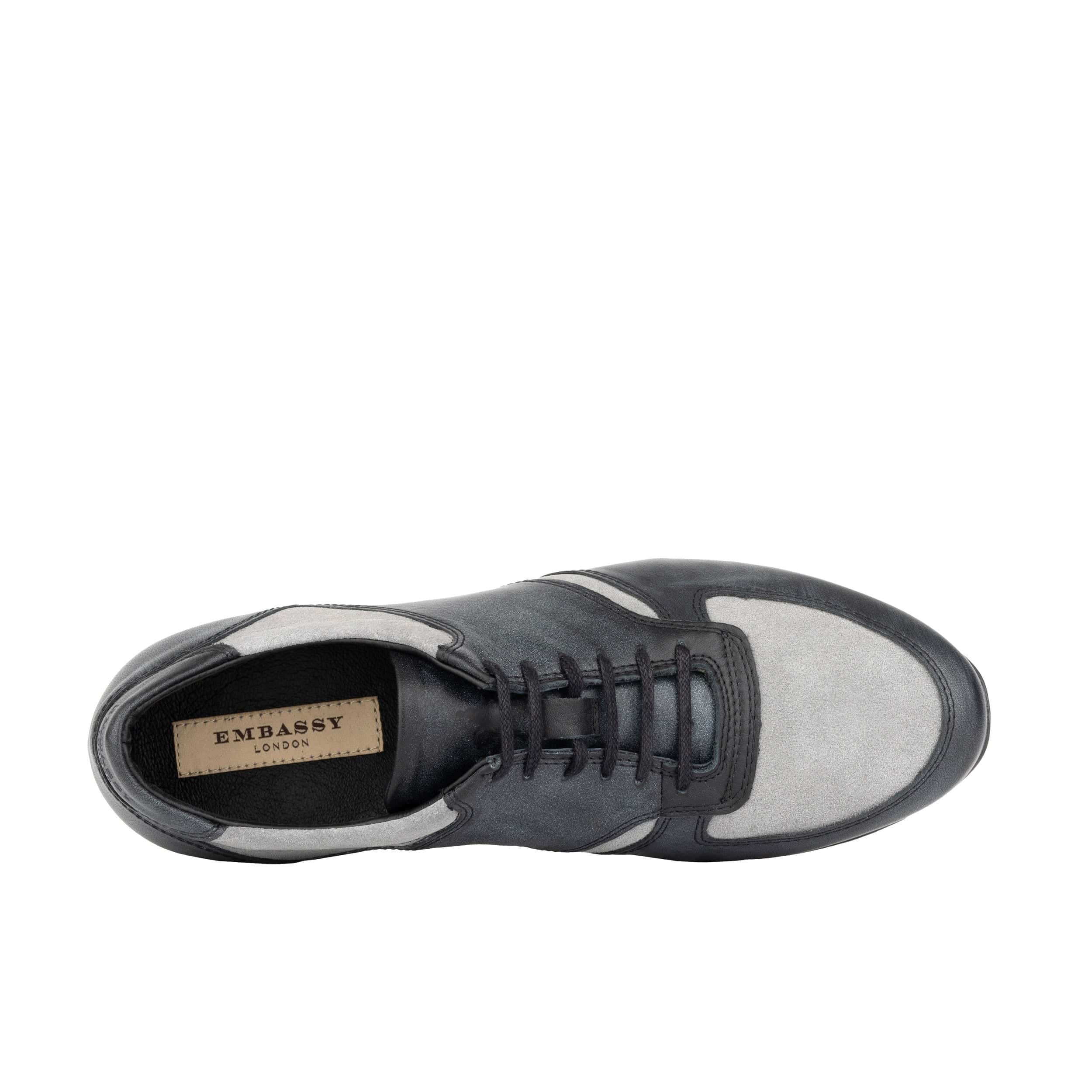 San Francisco - Grey & Grey - Men's lace-up leather & suede trainer - Image 7
