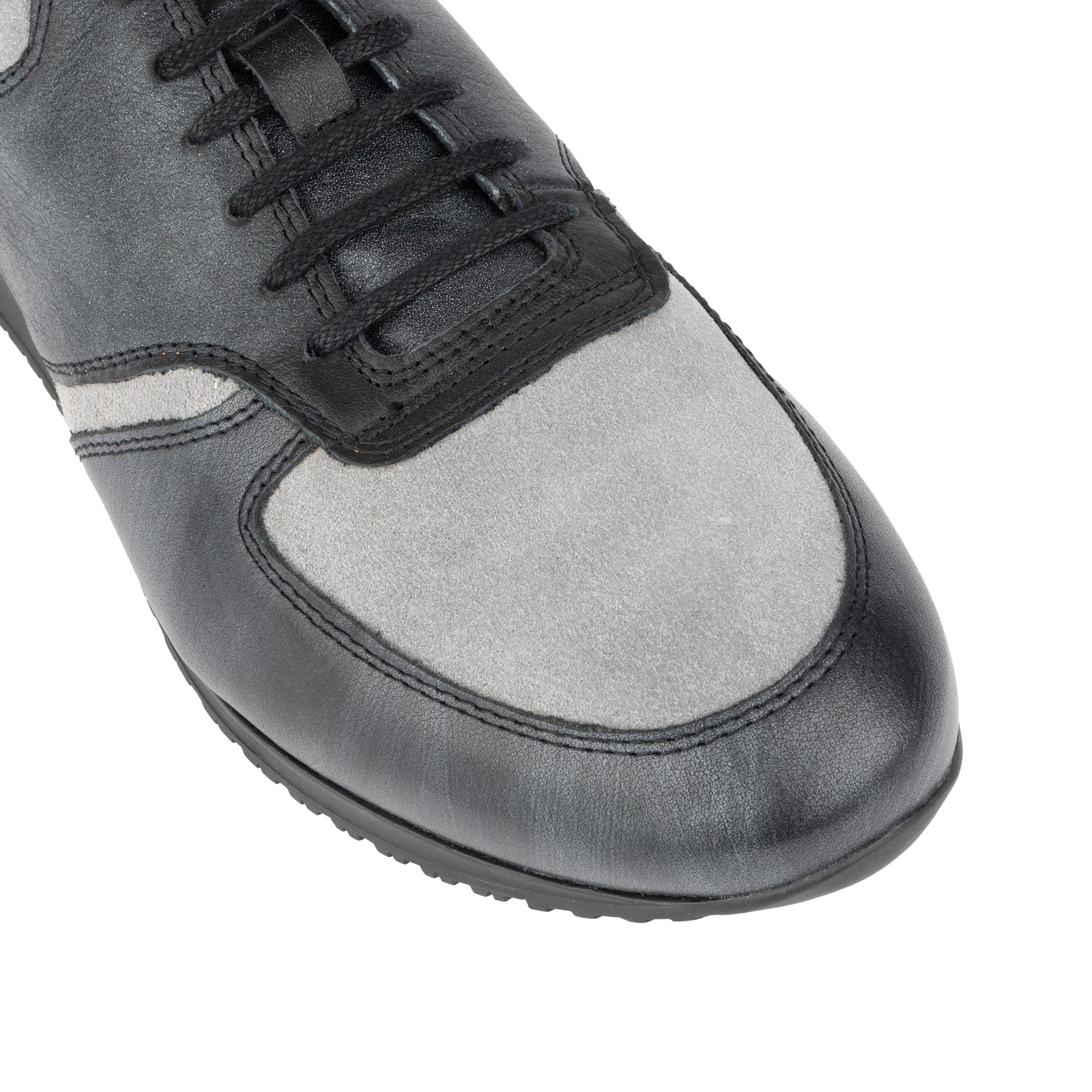 San Francisco - Grey & Grey - Men's lace-up leather & suede trainer - Image 8
