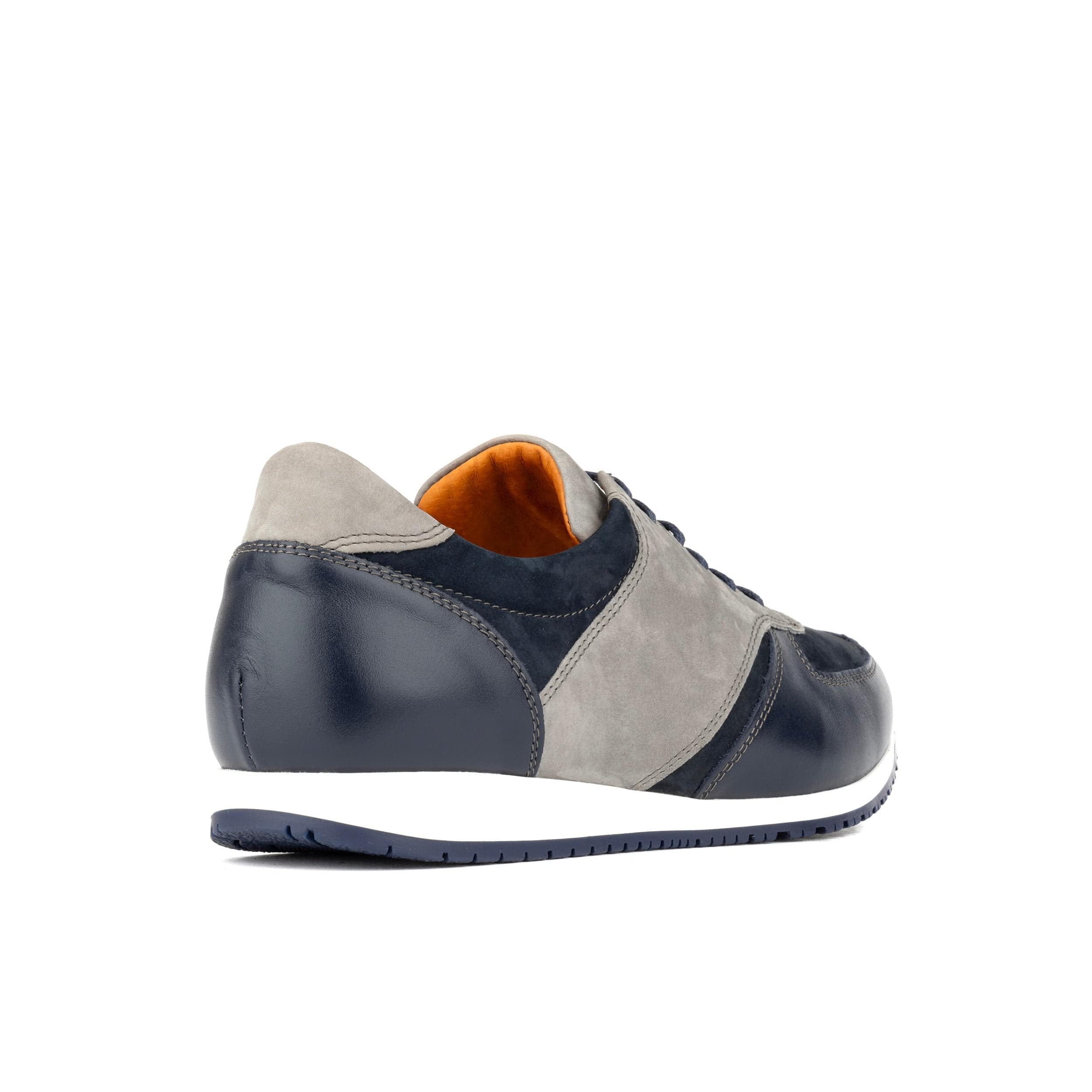 San Francisco - Navy & Grey - Men's lace-up leather & suede trainer - Image 5