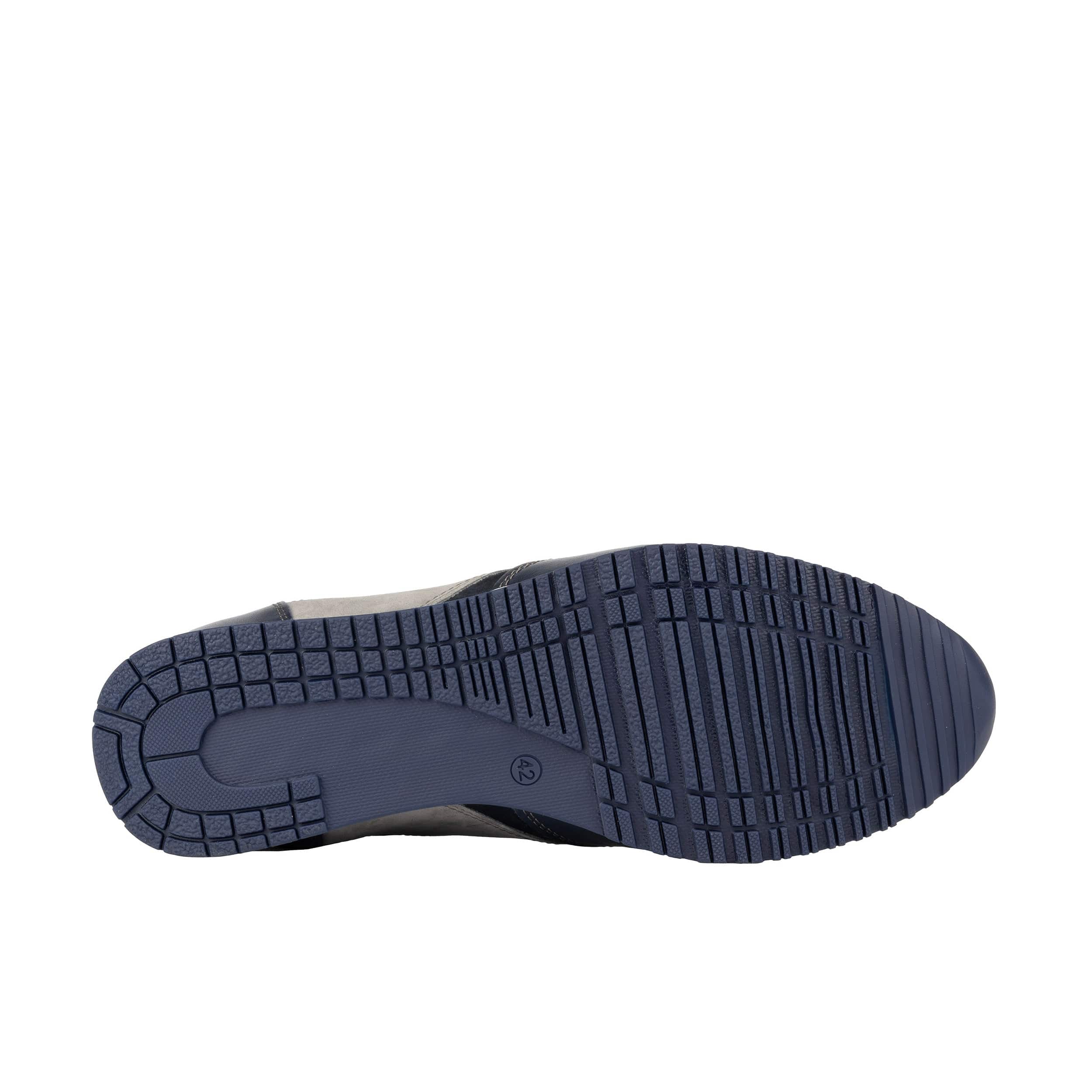 San Francisco - Navy & Grey - Men's lace-up leather & suede trainer - Image 6