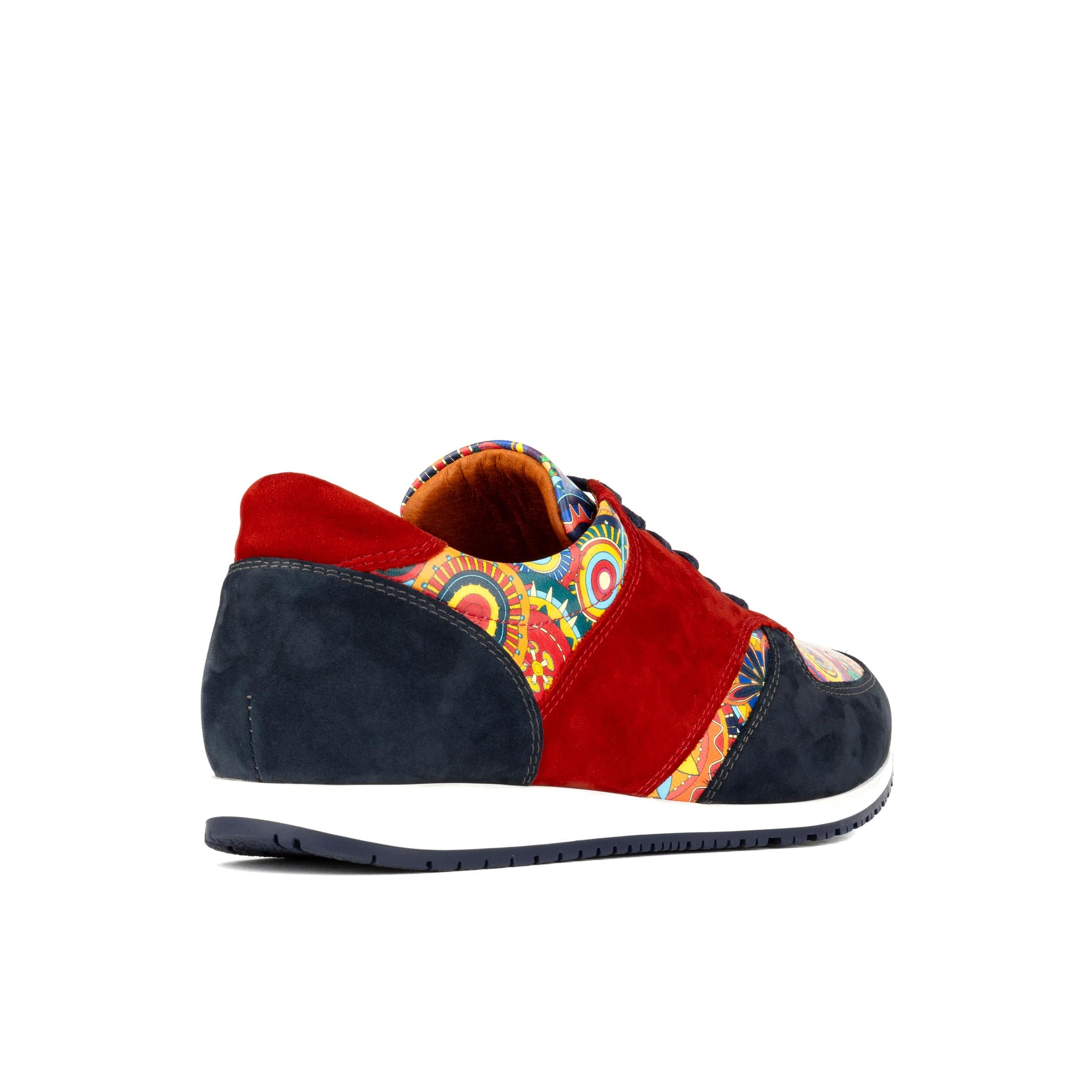 San Francisco - Navy & Red Signature - Men's lace-up leather & suede trainer - Image 5