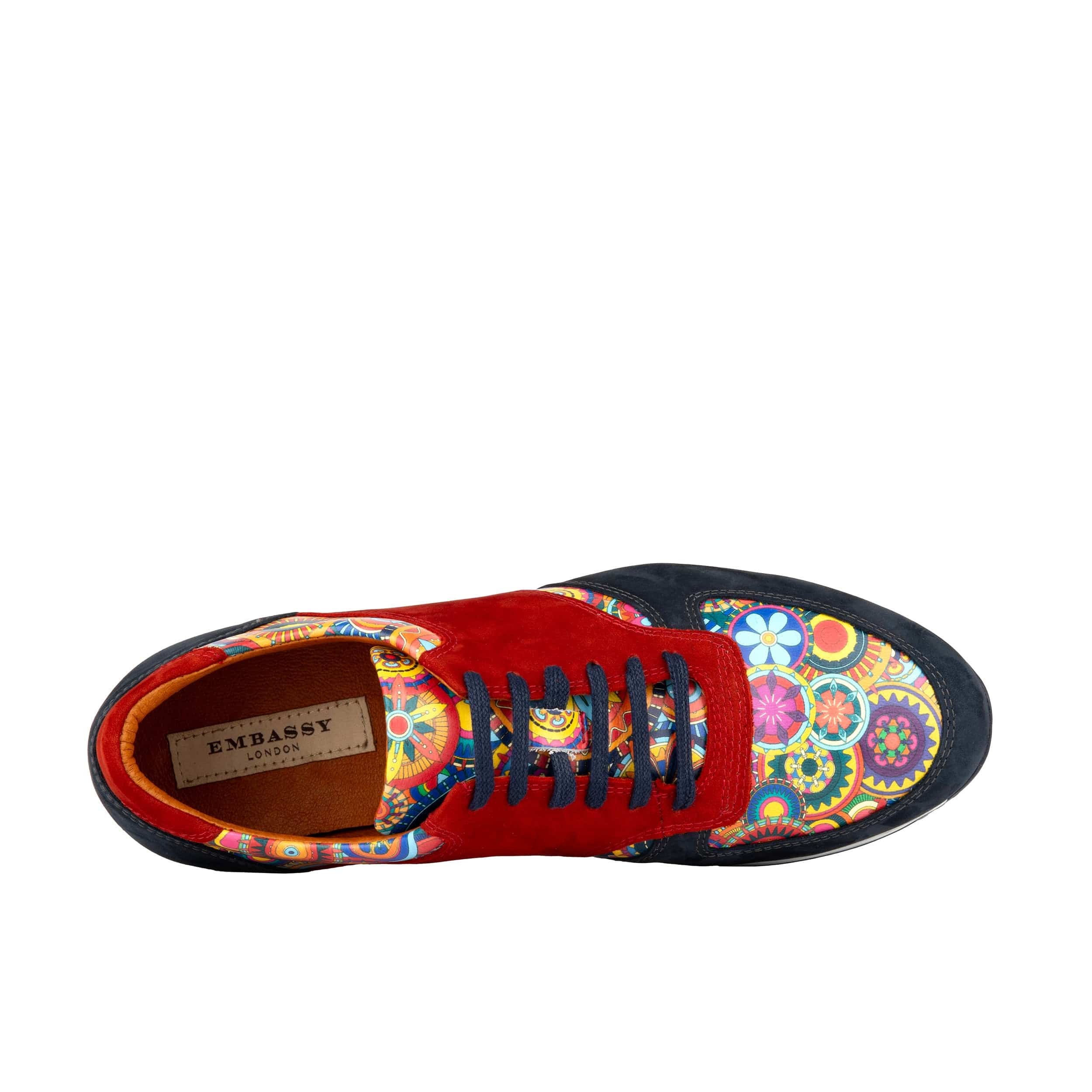 San Francisco - Navy & Red Signature - Men's lace-up leather & suede trainer - Image 7