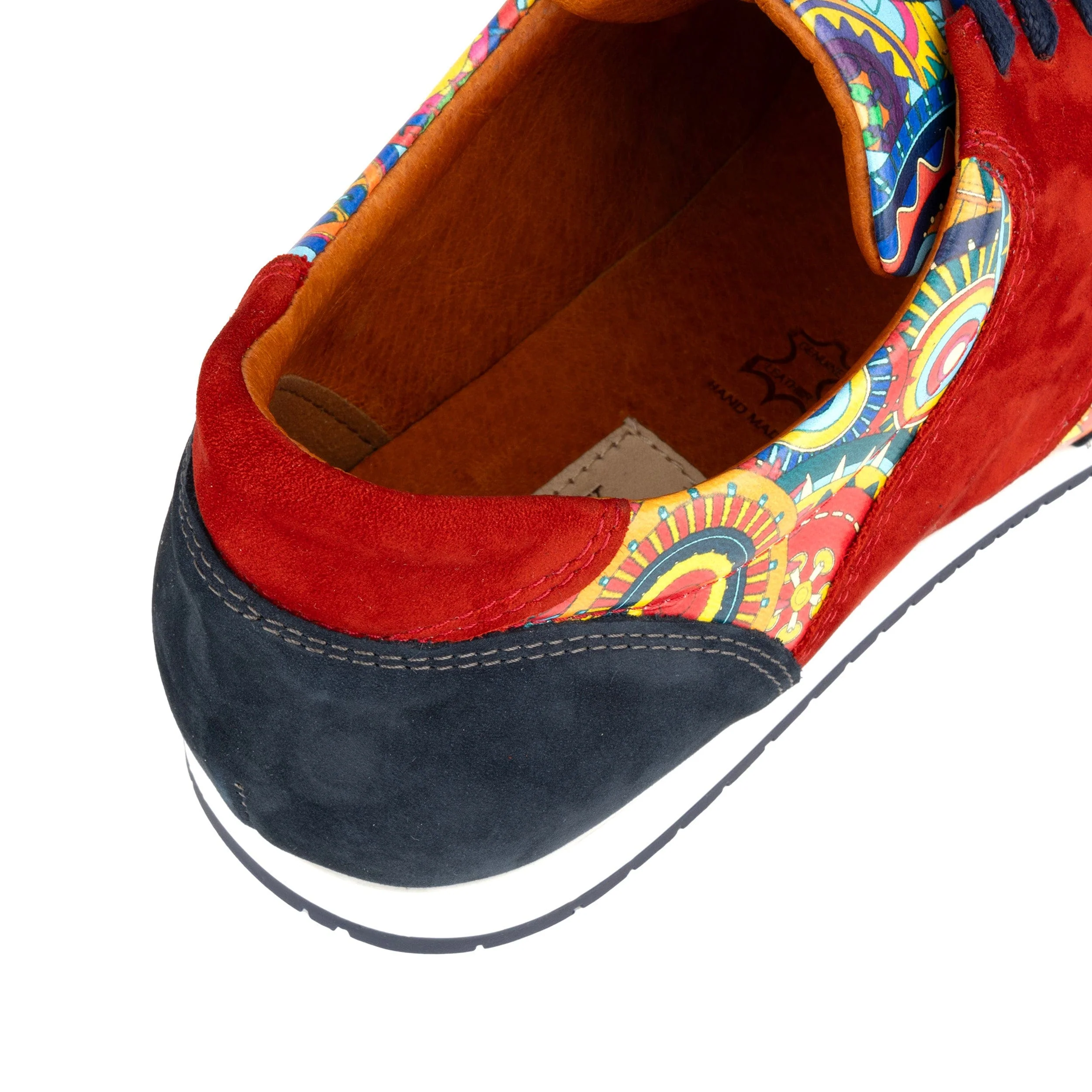 San Francisco - Navy & Red Signature - Men's lace-up leather & suede trainer - Image 9